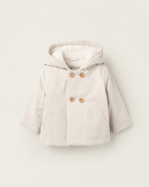 Imagen 0 de Parka de bebé niño con capucha y forro en sherpa