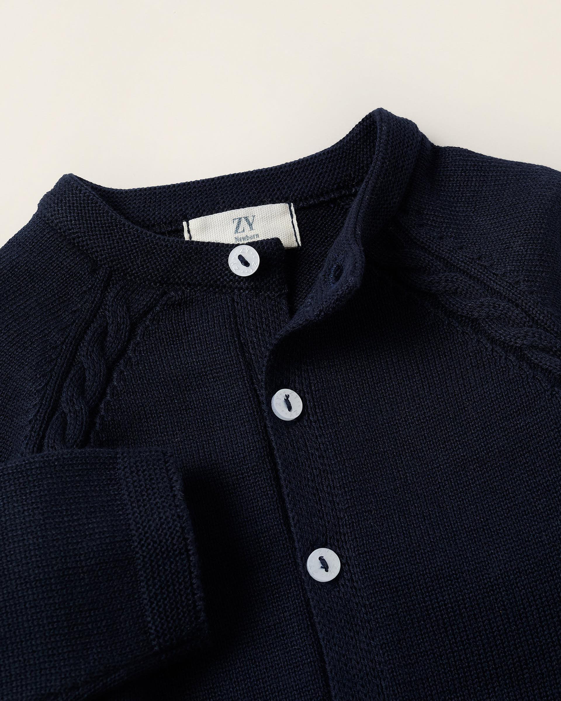 Chaqueta de bebé de punto 100% algodón - Zippy - Azul marino Azul marino-2