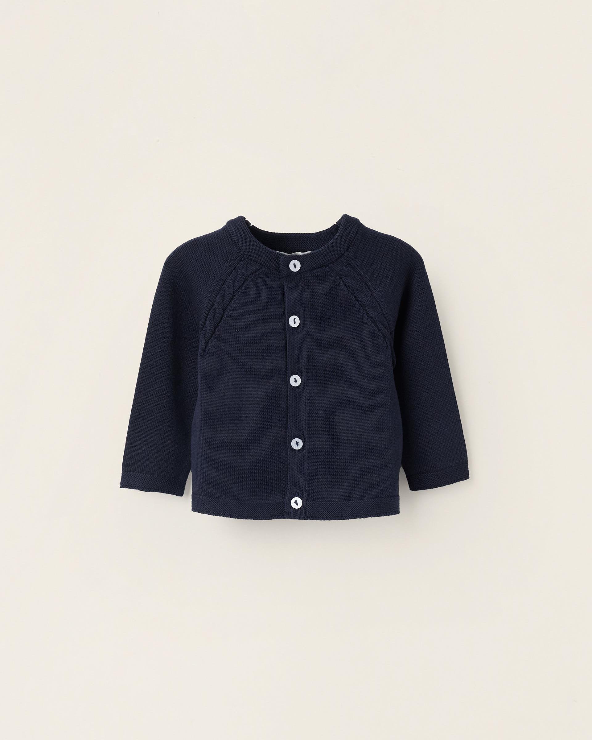 Imagen 0 de Chaqueta de bebé de punto 100% algodón Azul marino