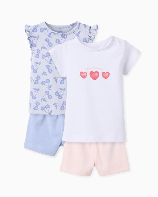 Imagen 0 de Pijama de bebé niña 2 piezas de canalé