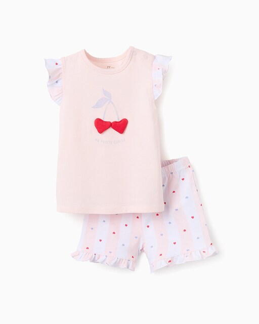 Imagen 0 de Pijama de bebé niña 2 piezas de canalé