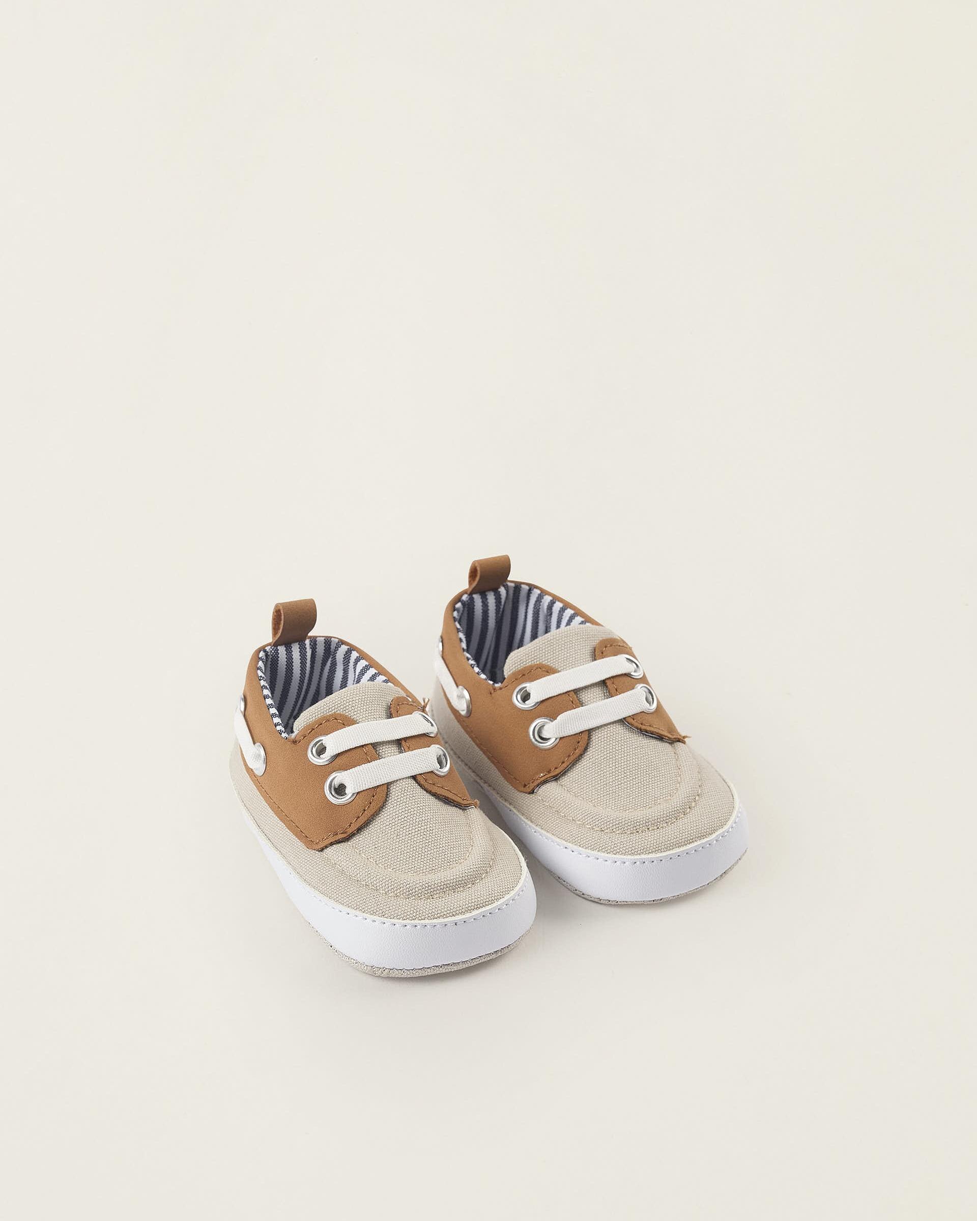 Náuticos de bebé niño de tela antideslizantes - Zippy - Beige Beige-2