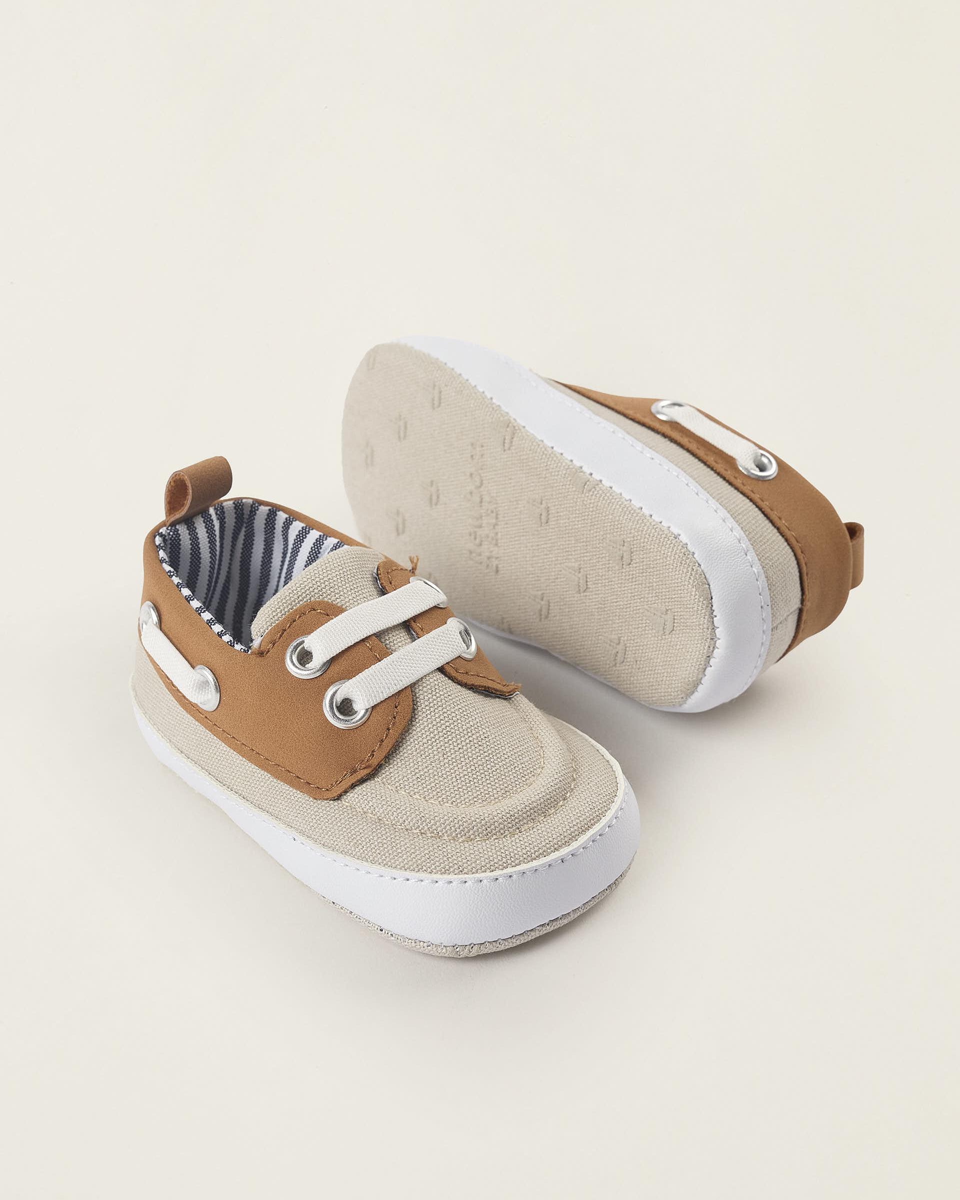 Náuticos de bebé niño de tela antideslizantes - Zippy - Beige Beige-3