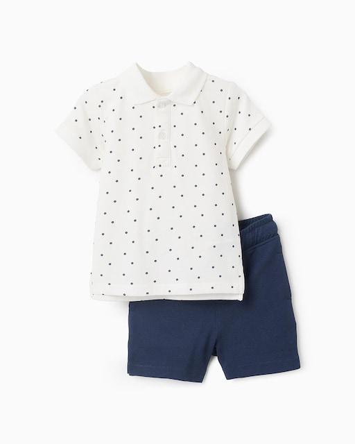 Imagen 0 de Conjunto de bebé niño de polo estampado y bermuda lisa