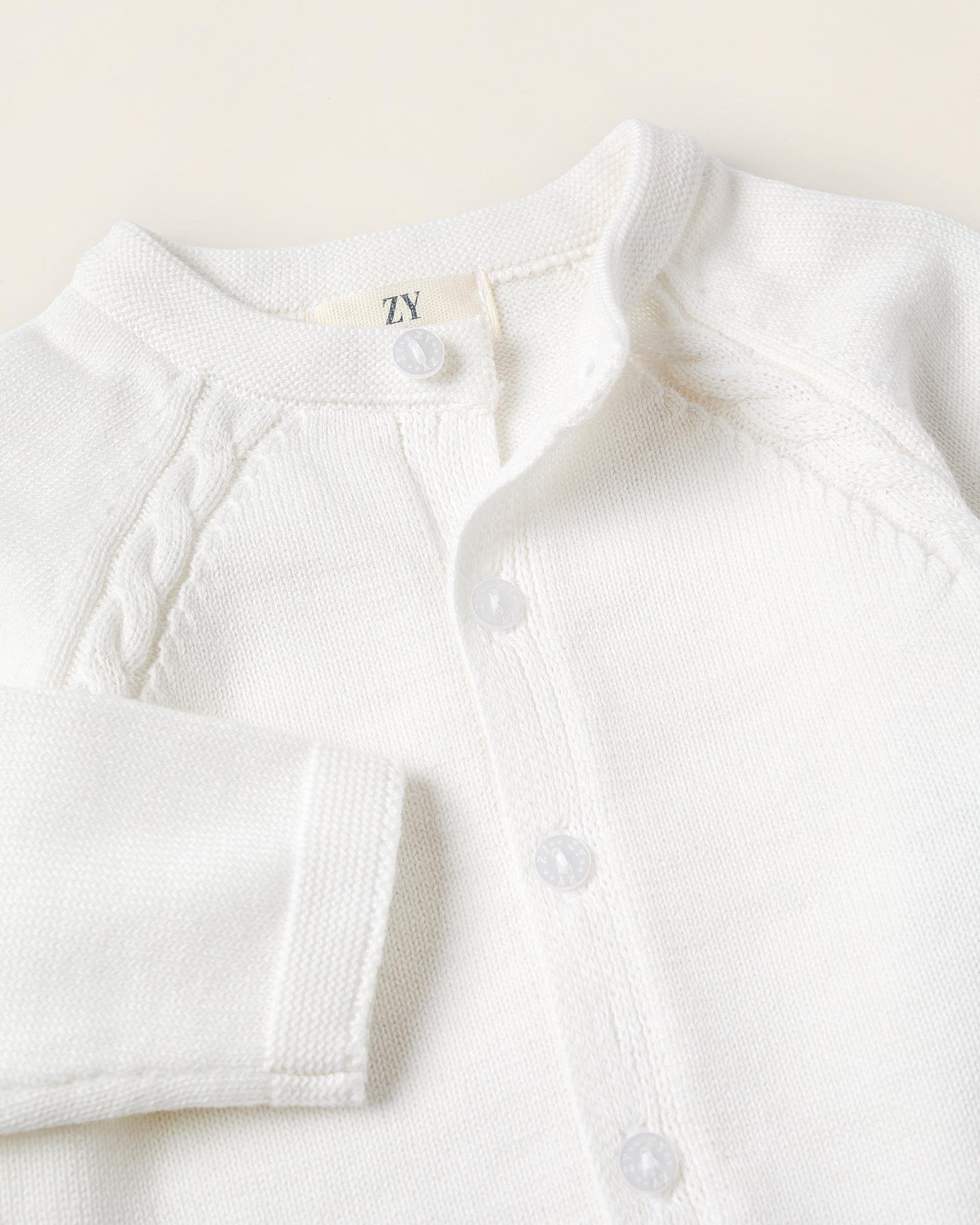 Chaqueta de bebé de punto 100% algodón - Zippy - Blanco Blanco-2