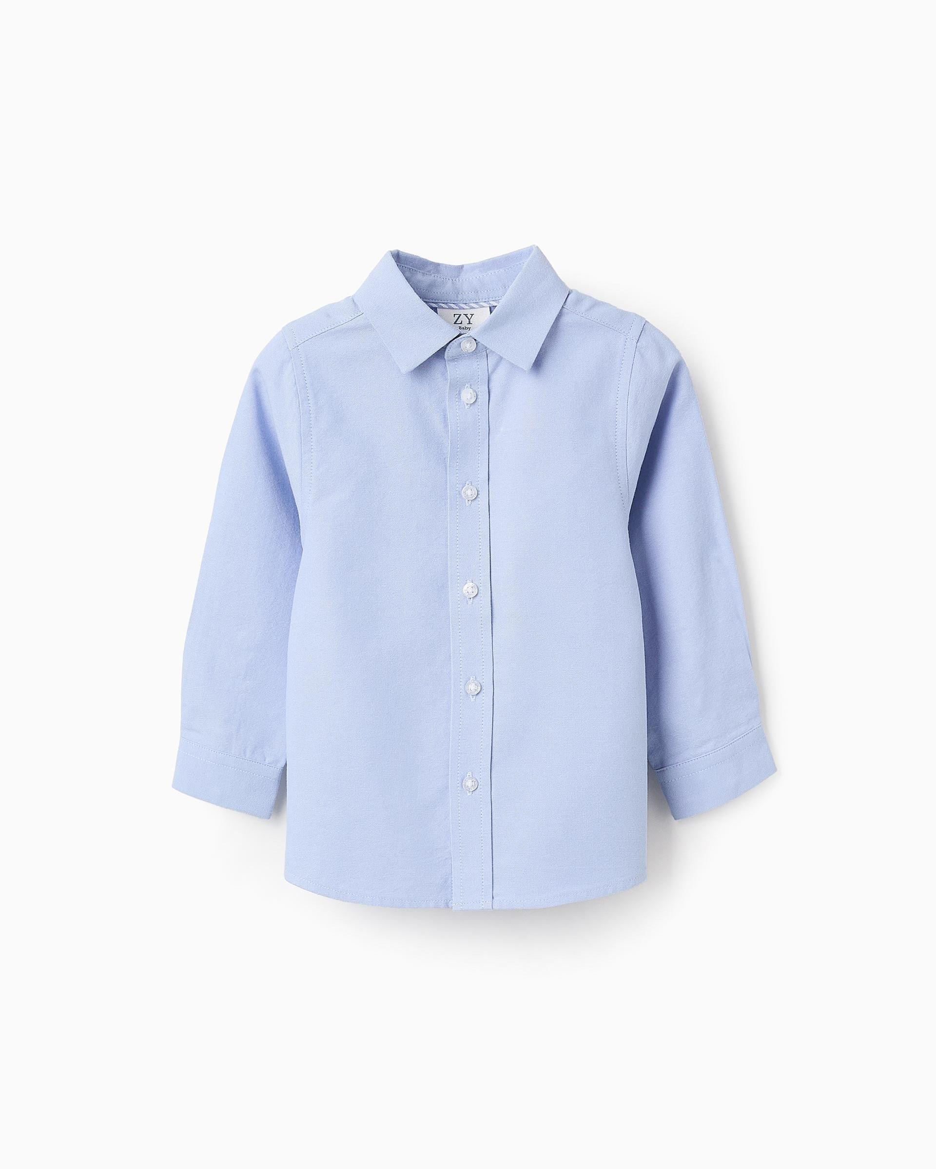 Imagen 1 de Camisa de bebé niño en oxford 100% algodón Azul claro
