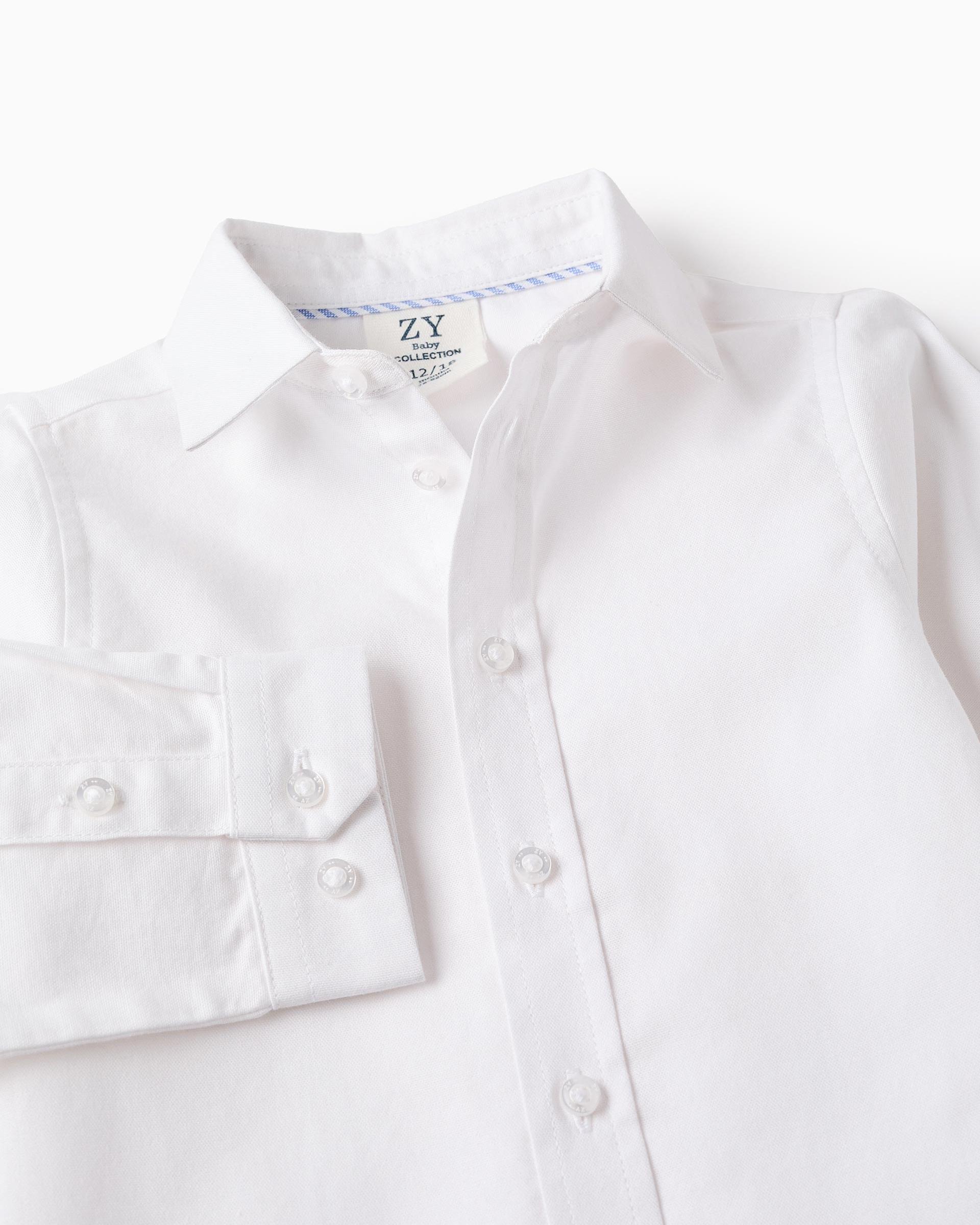 Imagen 3 de Camisa de bebé niño en oxford 100% algodón - Zippy - Blanco Blanco
