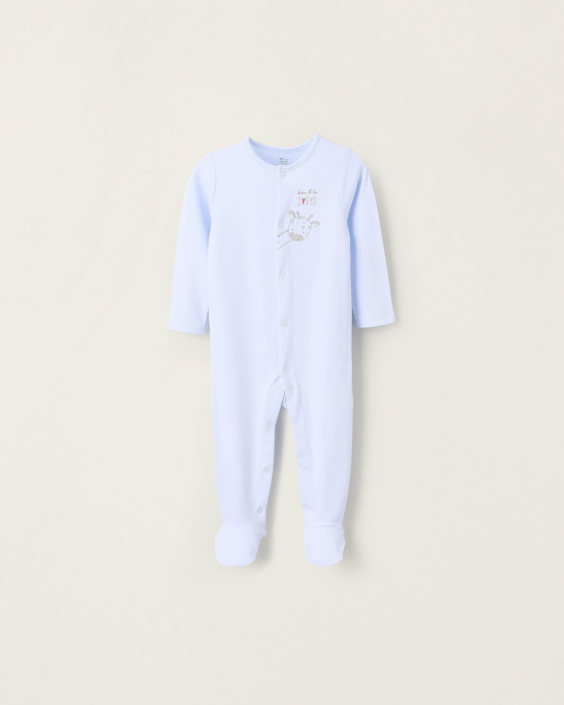 Pijama pelele de bebé niño 100% algodón con jirafa