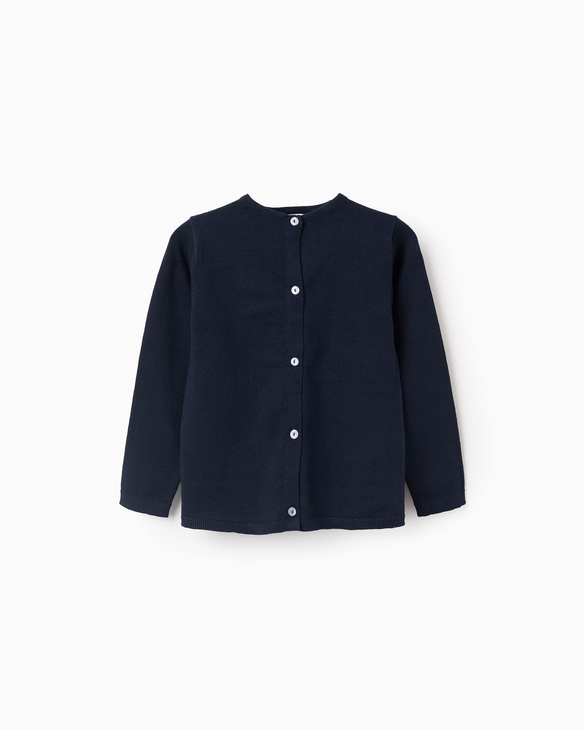 Imagen 0 de Chaqueta de niña de punto design clásico Azul marino