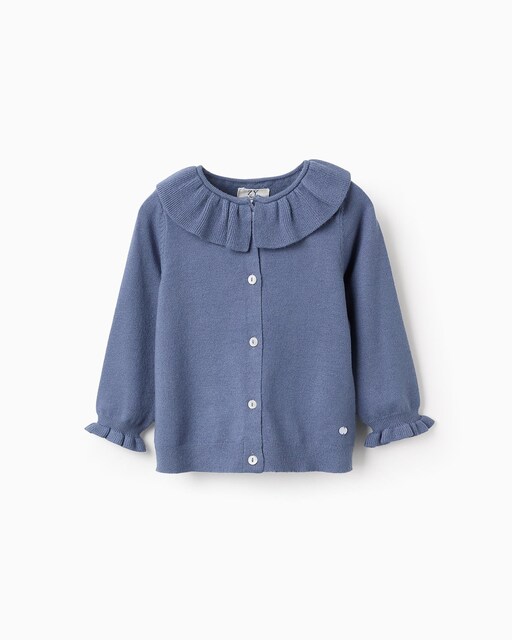 Imagen 0 de Chaqueta de bebé niña con volantes y cierre de botones