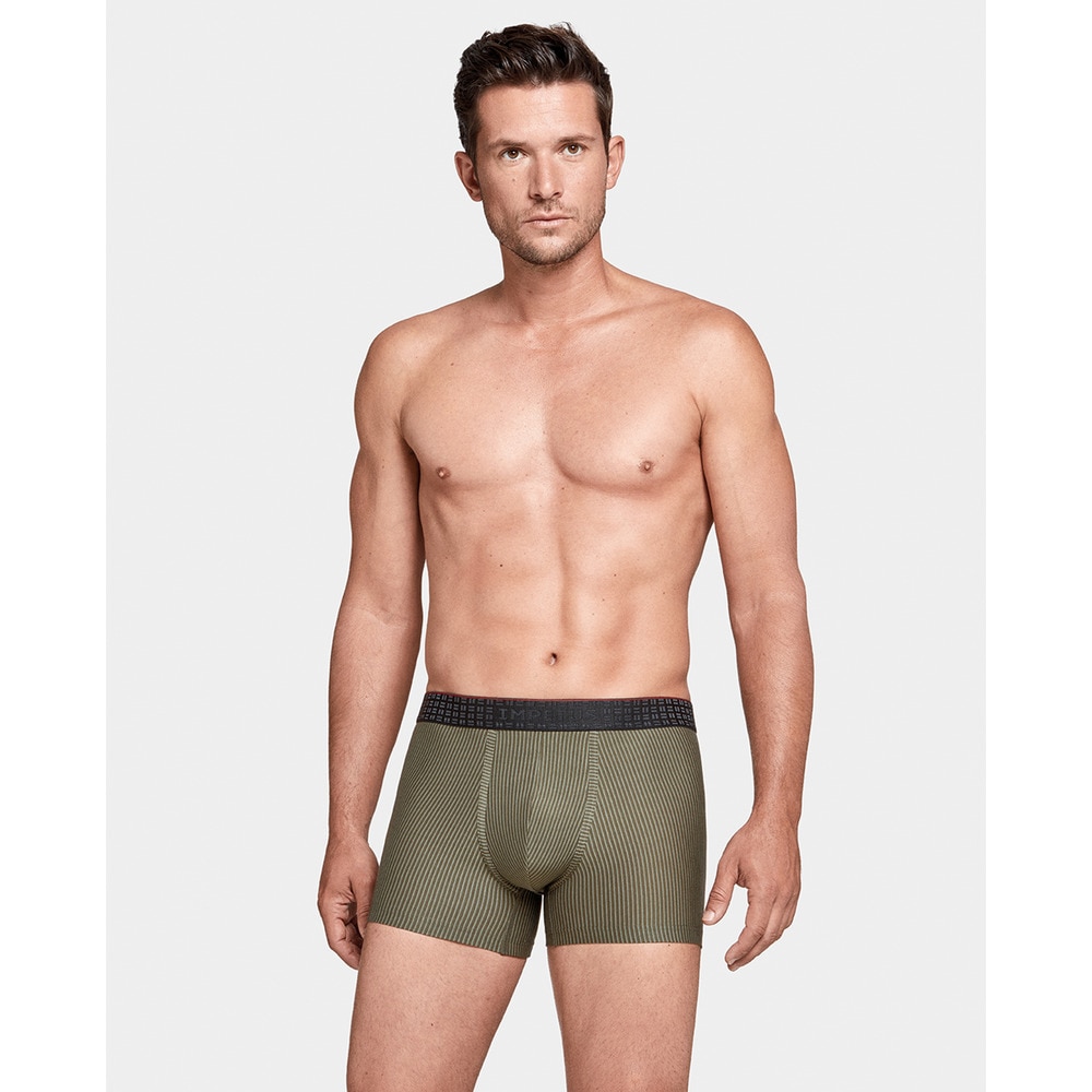 Imagen 0 de Bóxer de punto de hombre a rayas en verde Verde