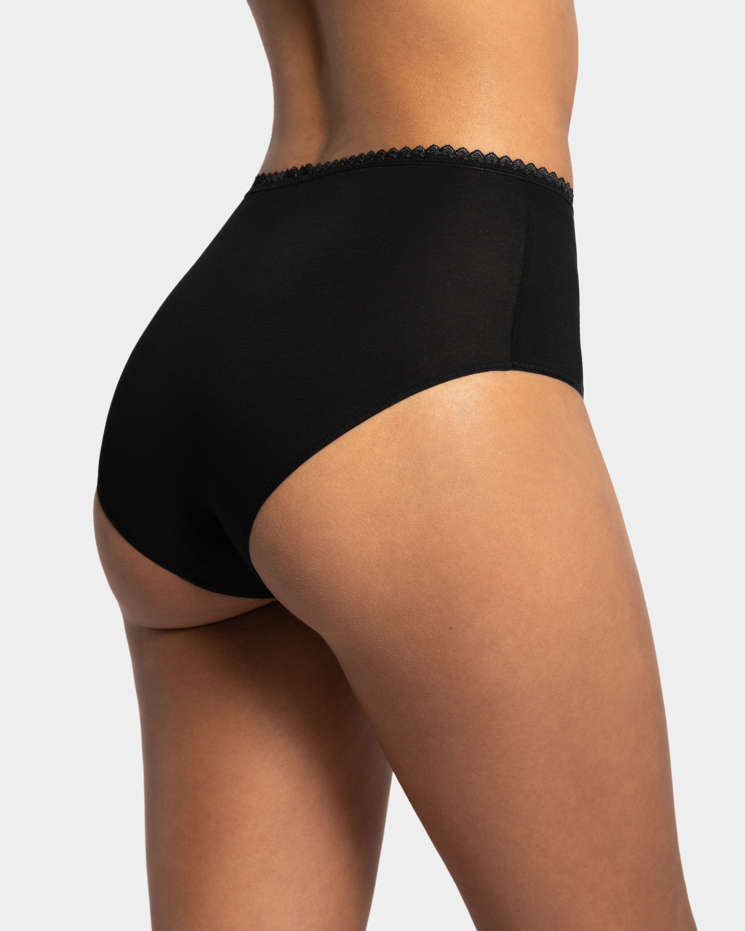 Braga alta flujos diarios Ecocycle remplazan salvaslips - Impetus - Negro Negro-2