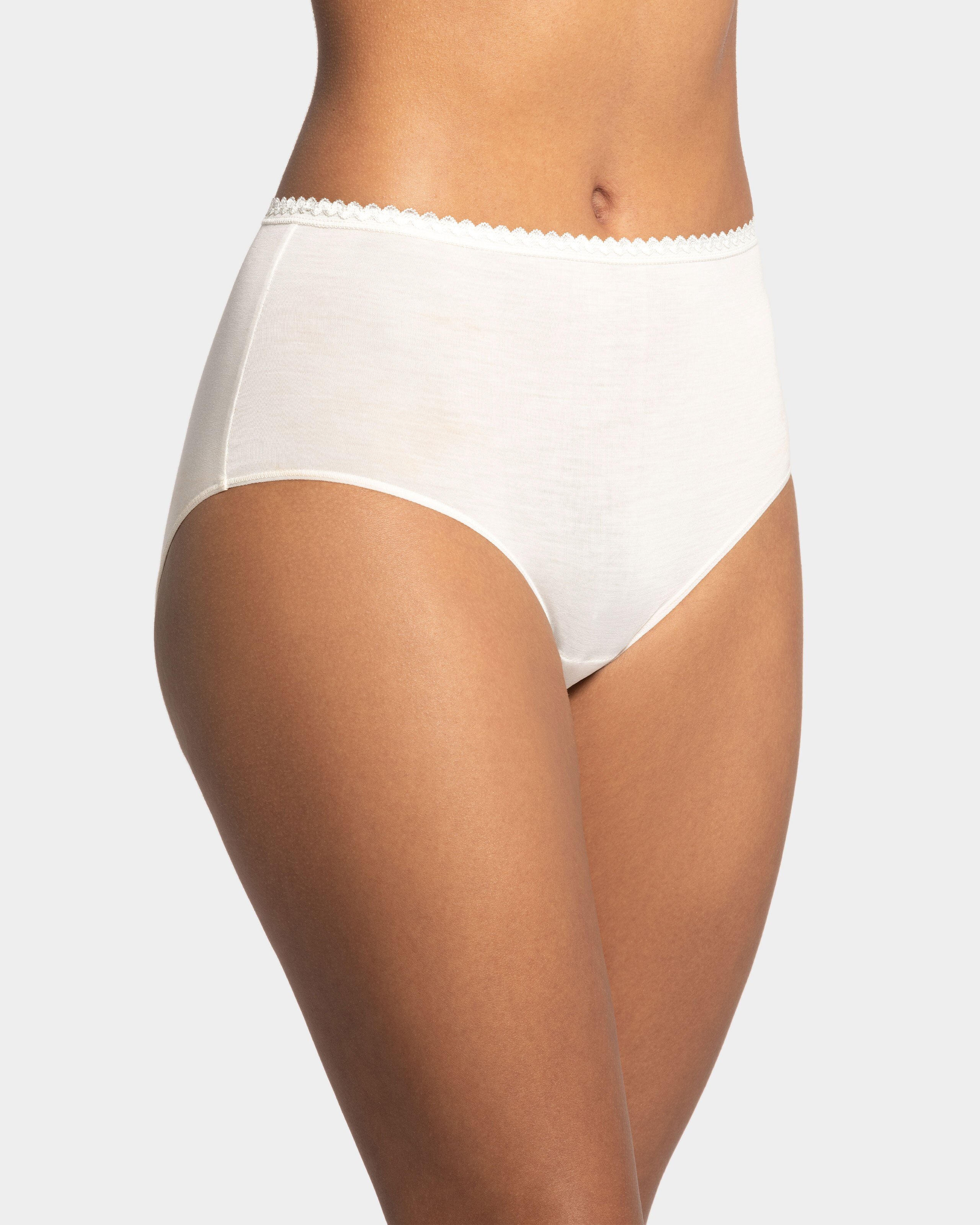 Braga alta flujos diarios Ecocycle remplazan salvaslips - Impetus - Blanco Blanco-1