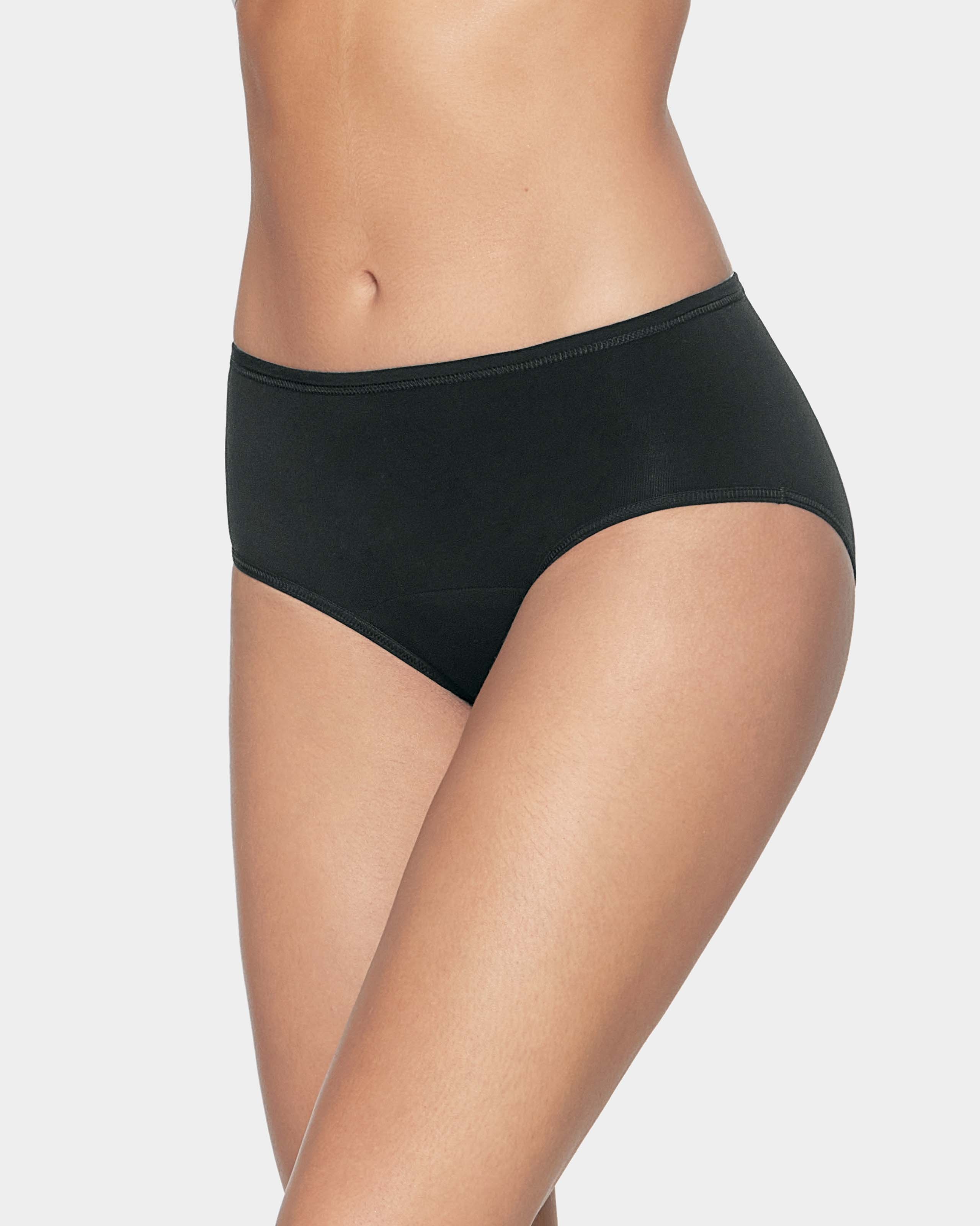 Braga alta menstrual sostenible de absorción alta Ecocycle - Impetus - Negro Negro-1