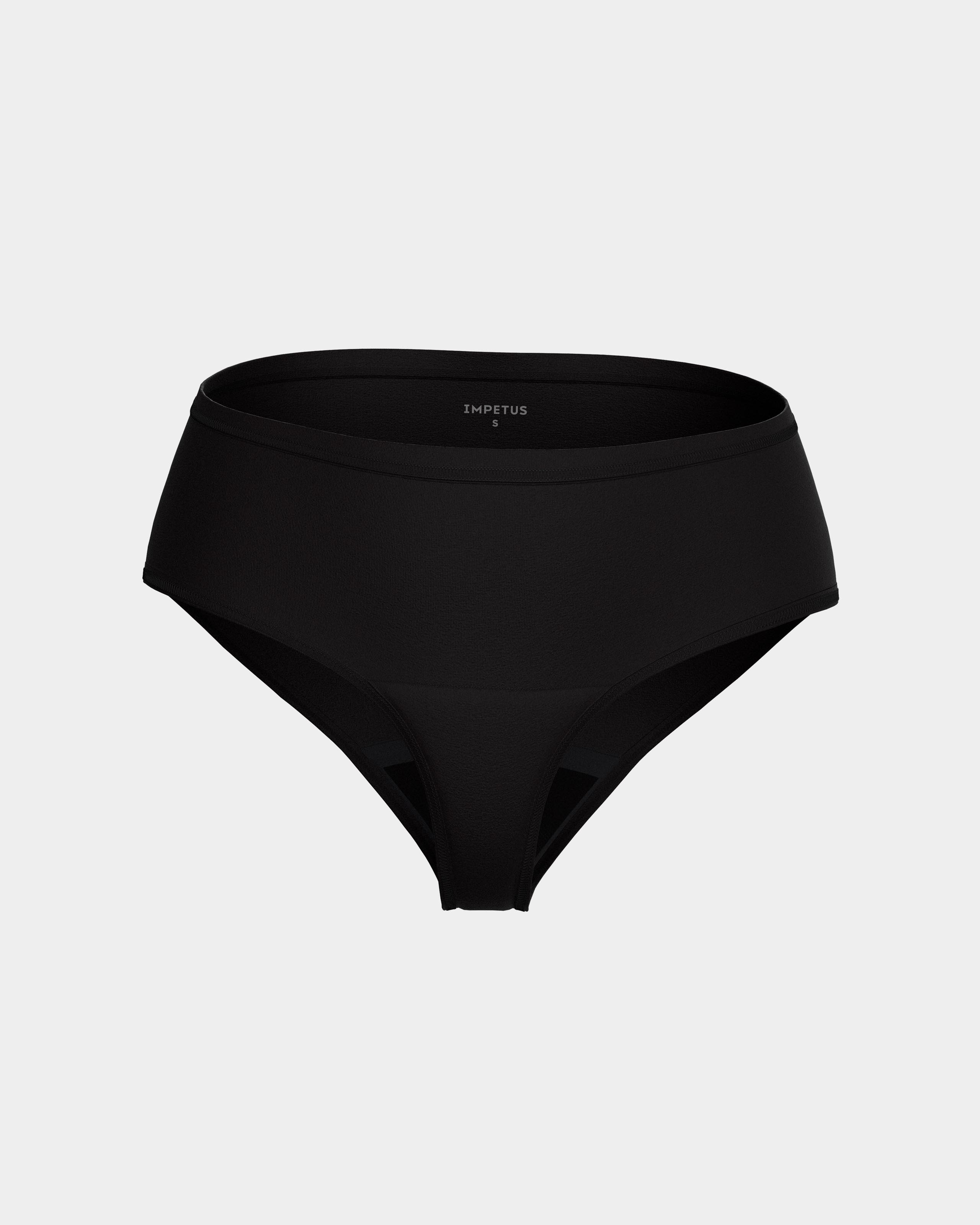 Braga alta menstrual sostenible de absorción alta Ecocycle - Impetus - Negro Negro-3