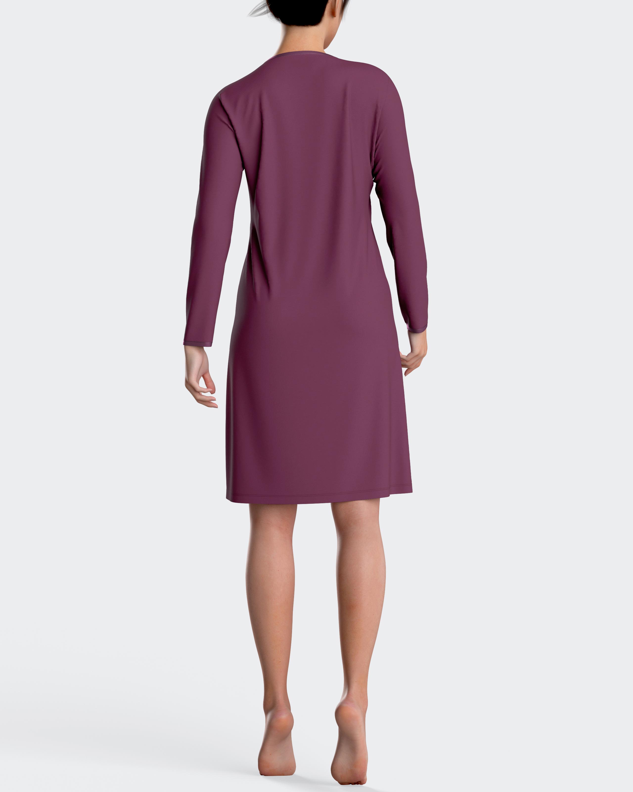 Camisón liso con botones en modal - Impetus - Morado Morado-2