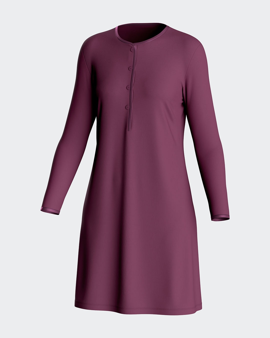 Camisón liso con botones en modal - Impetus - Morado Morado-3