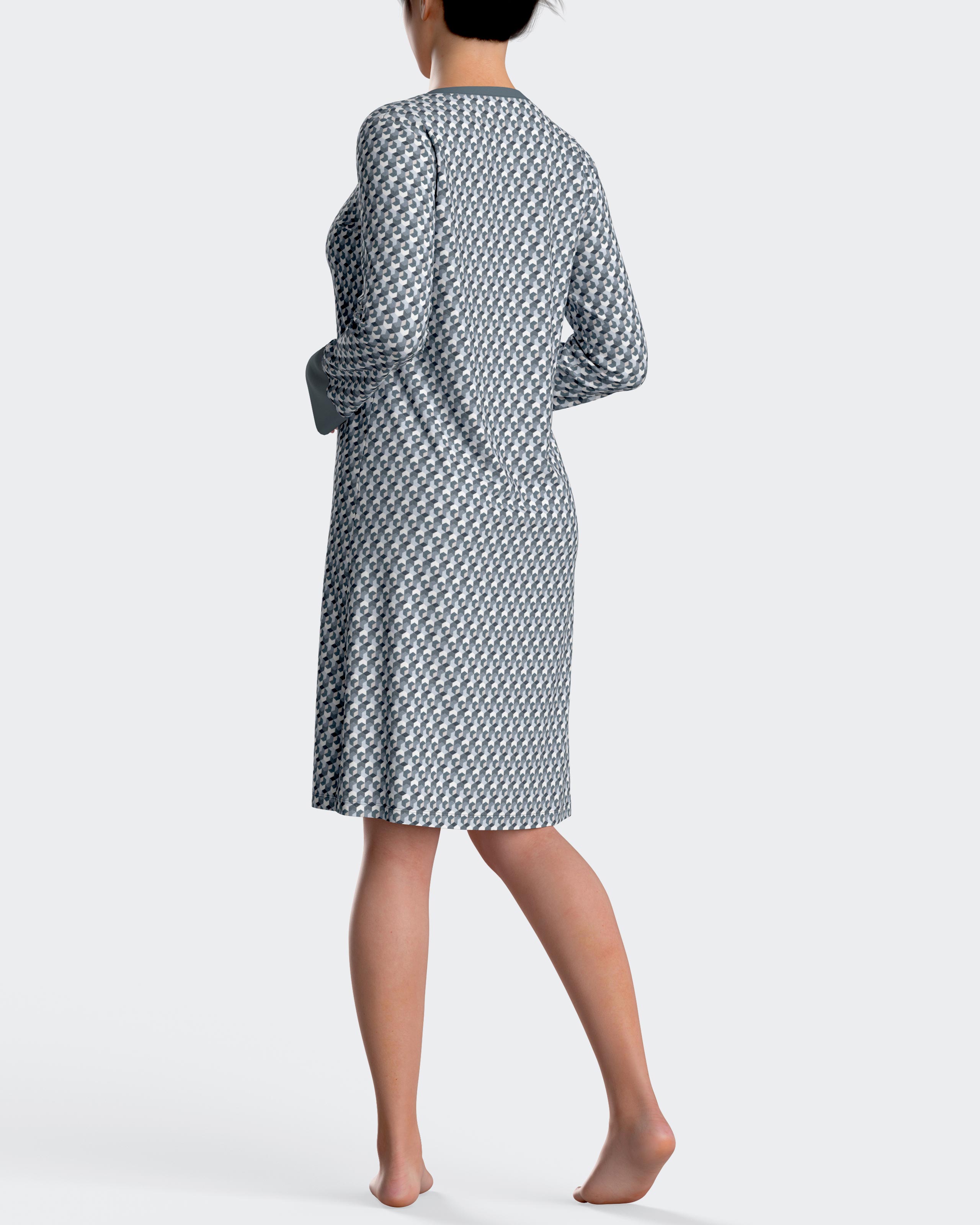 Camisón estampado en algodón modal - Impetus - Gris Gris-2