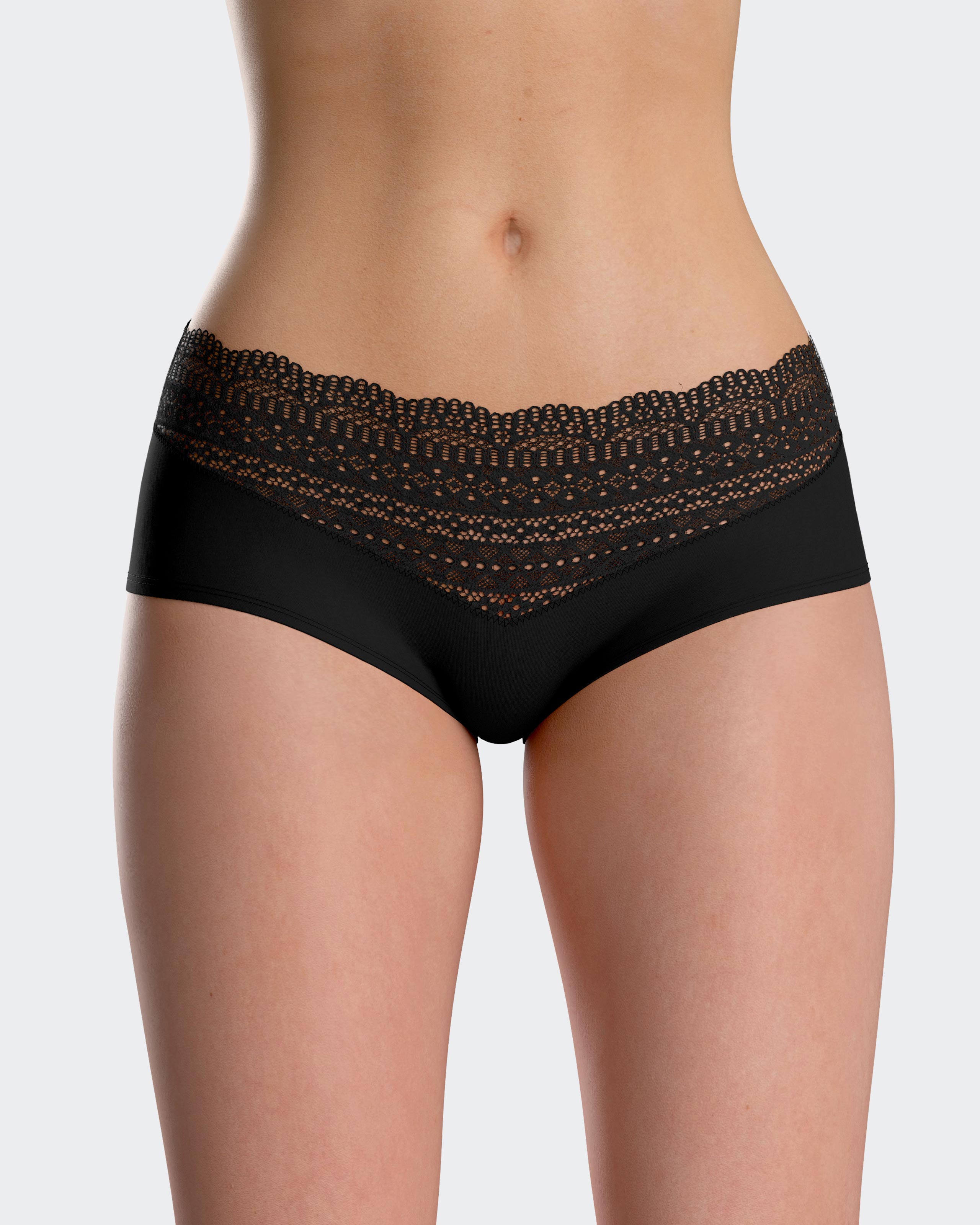 Culotte hipster con encaje - Impetus - Negro Negro-1
