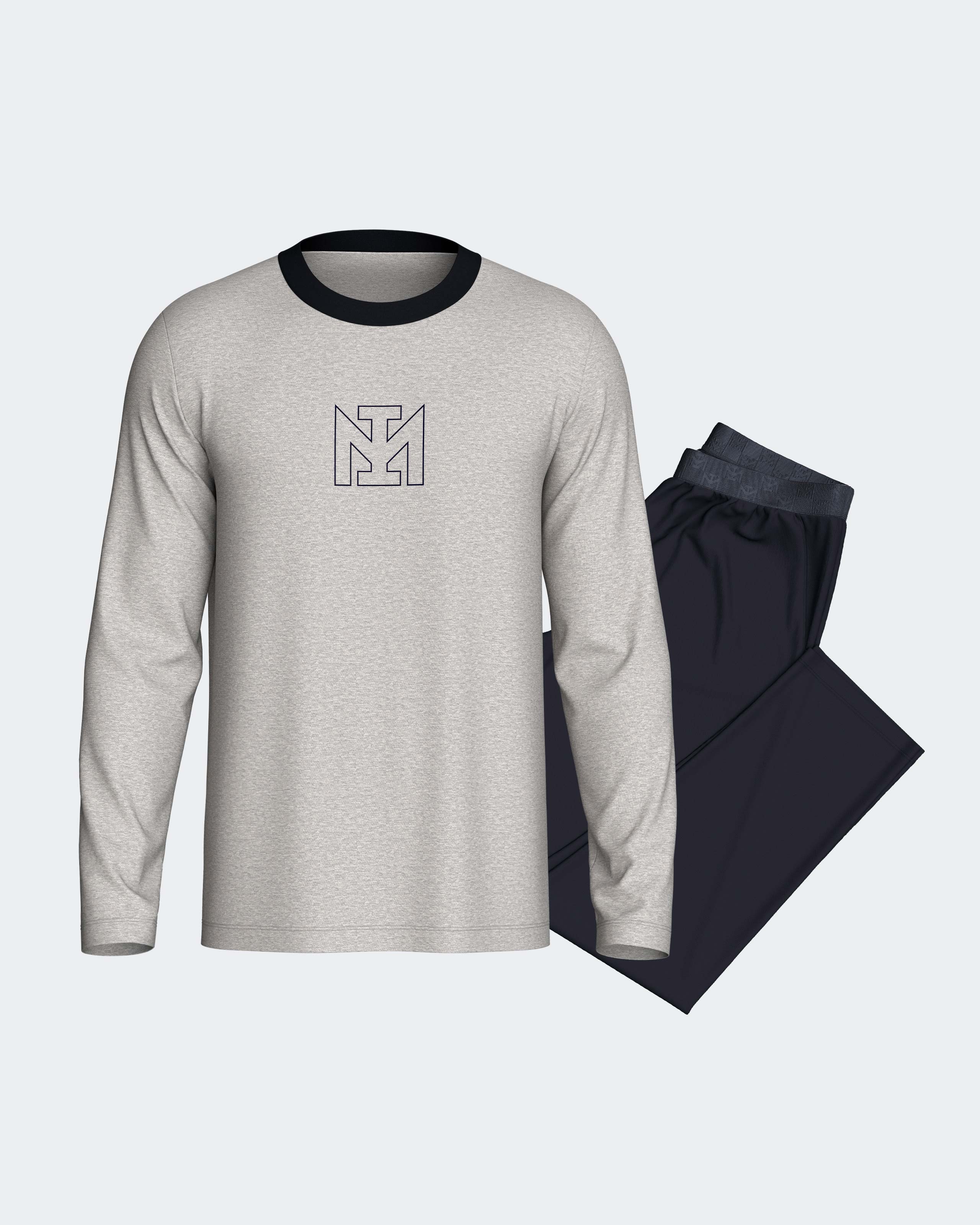 Imagen 1 de Pijama de hombre de algodón. - Impetus - Gris claro Gris claro