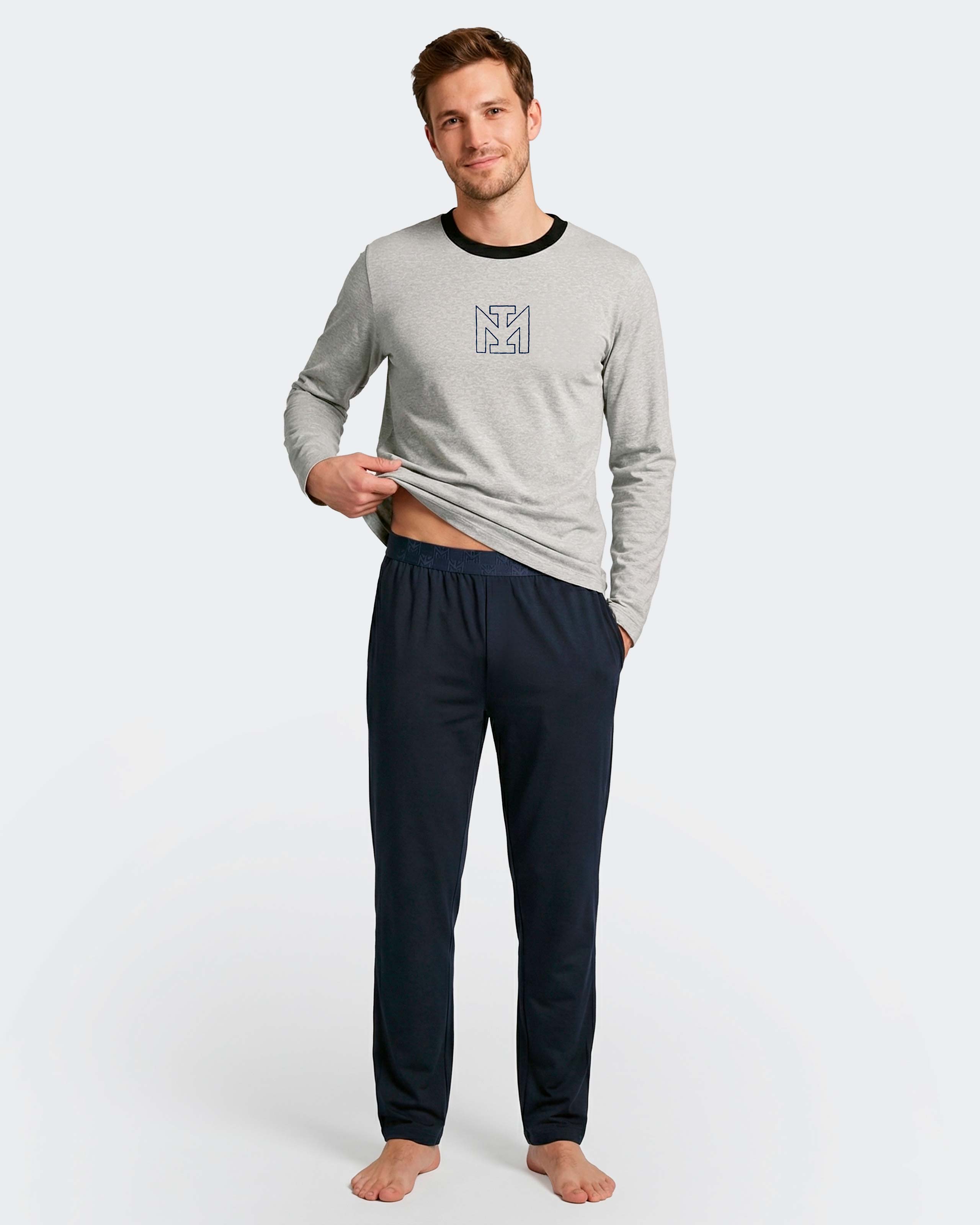 Imagen 5 de Pijama de hombre de algodón. - Impetus - Gris Gris