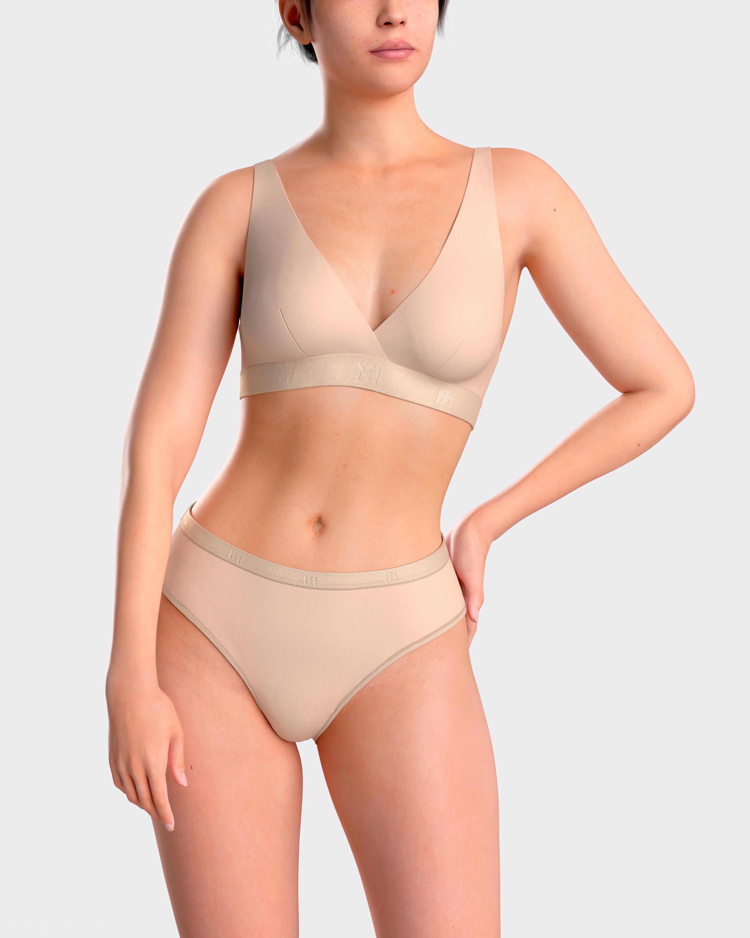 Sujetador sin aros triangular en suave lyocell - Impetus - Beige Beige-1
