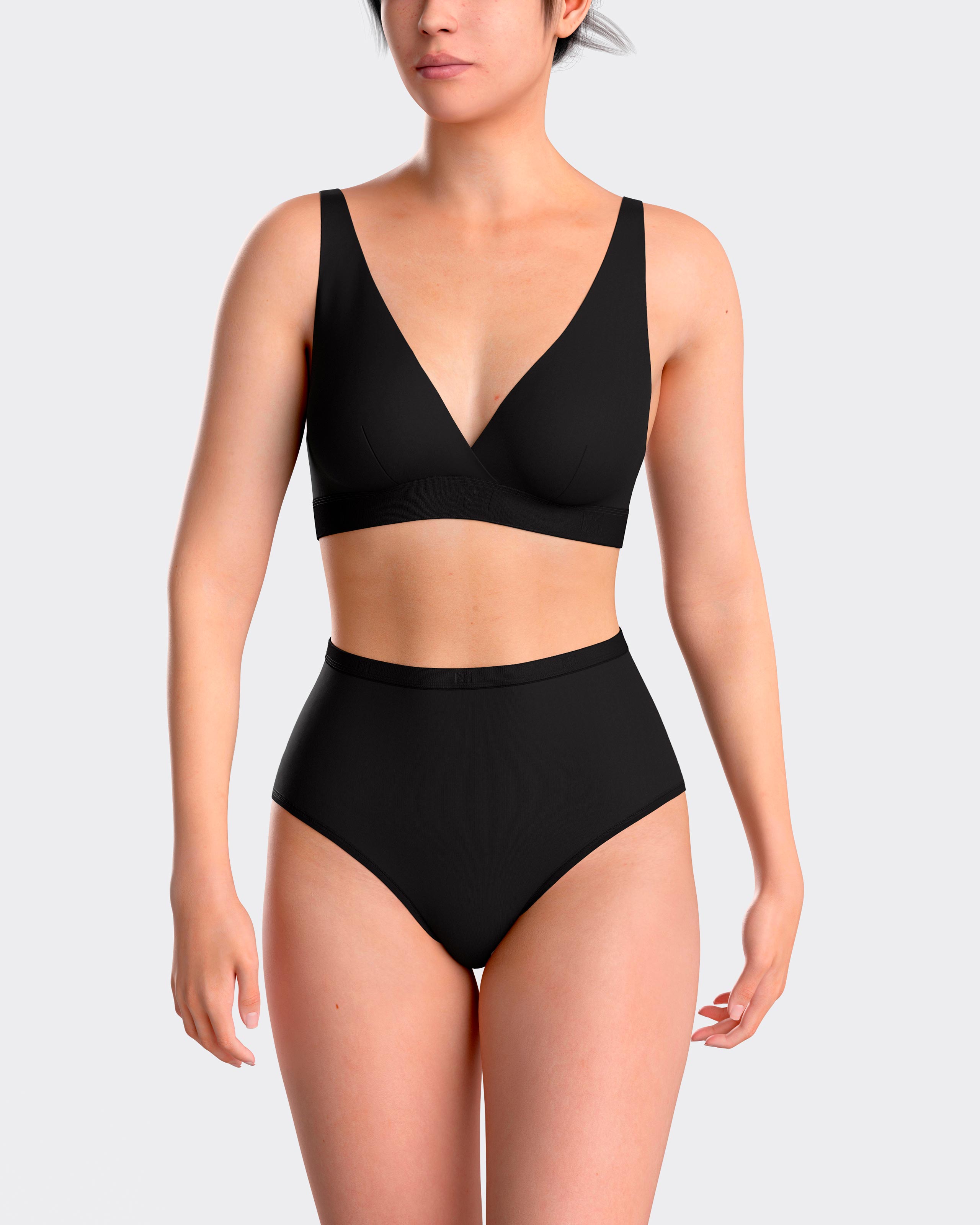 Sujetador sin aros triangular en suave lyocell - Impetus - Negro Negro-1