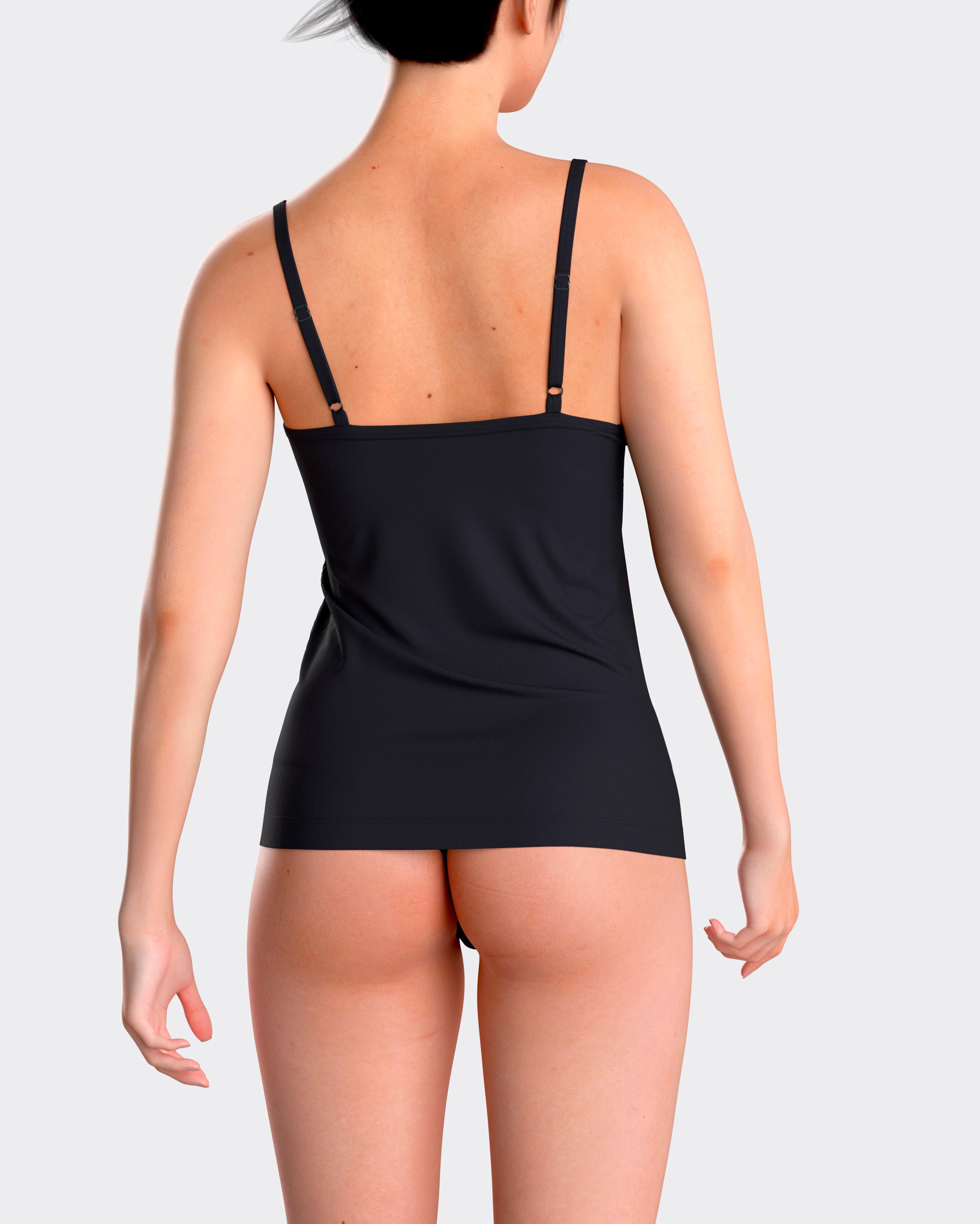 Camiseta interior básica de mujer de tirantes ajustables con escote de pico - Impetus - Azul marino Azul marino-2