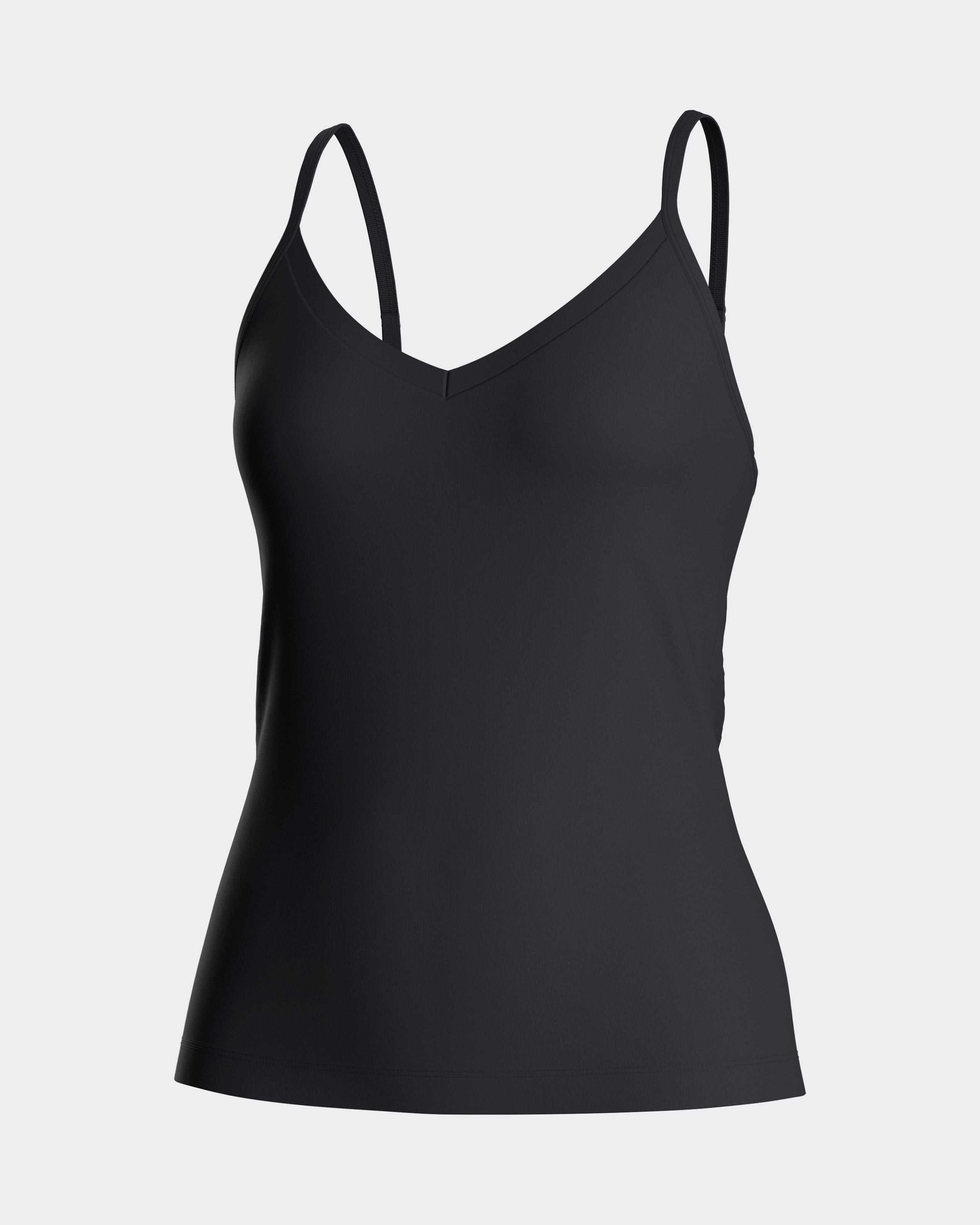 Camiseta interior básica de mujer de tirantes ajustables con escote de pico - Impetus - Azul marino Azul marino-3