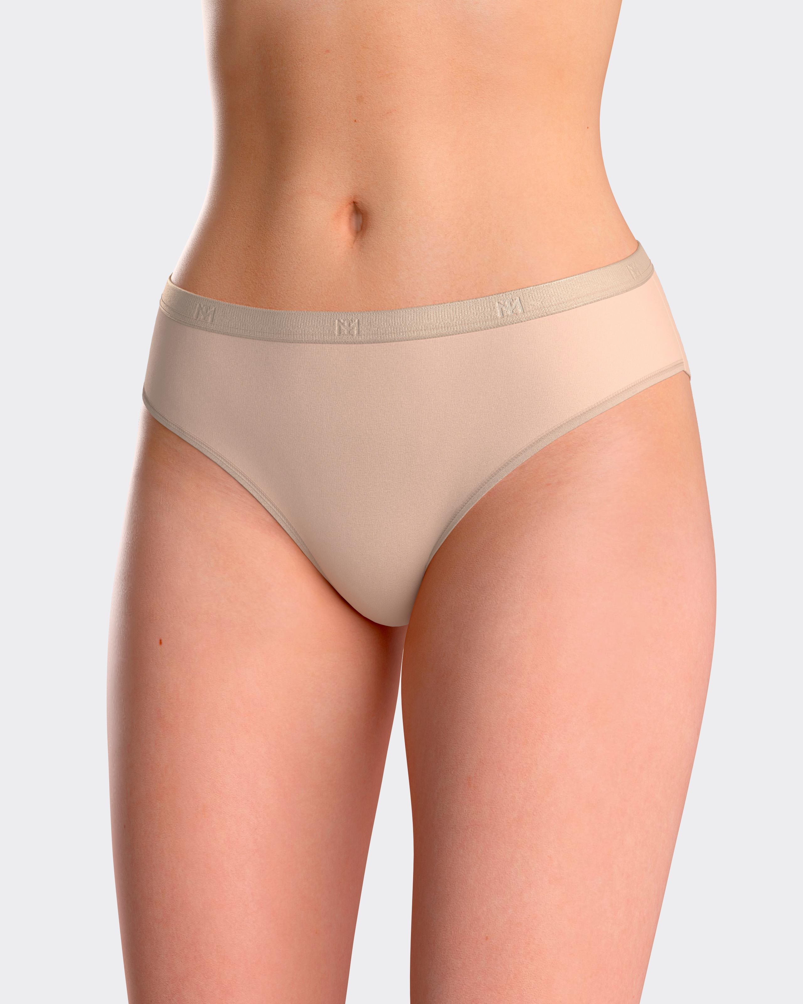 Tanga lisa con cinturilla elástica - Impetus - Beige Beige-1