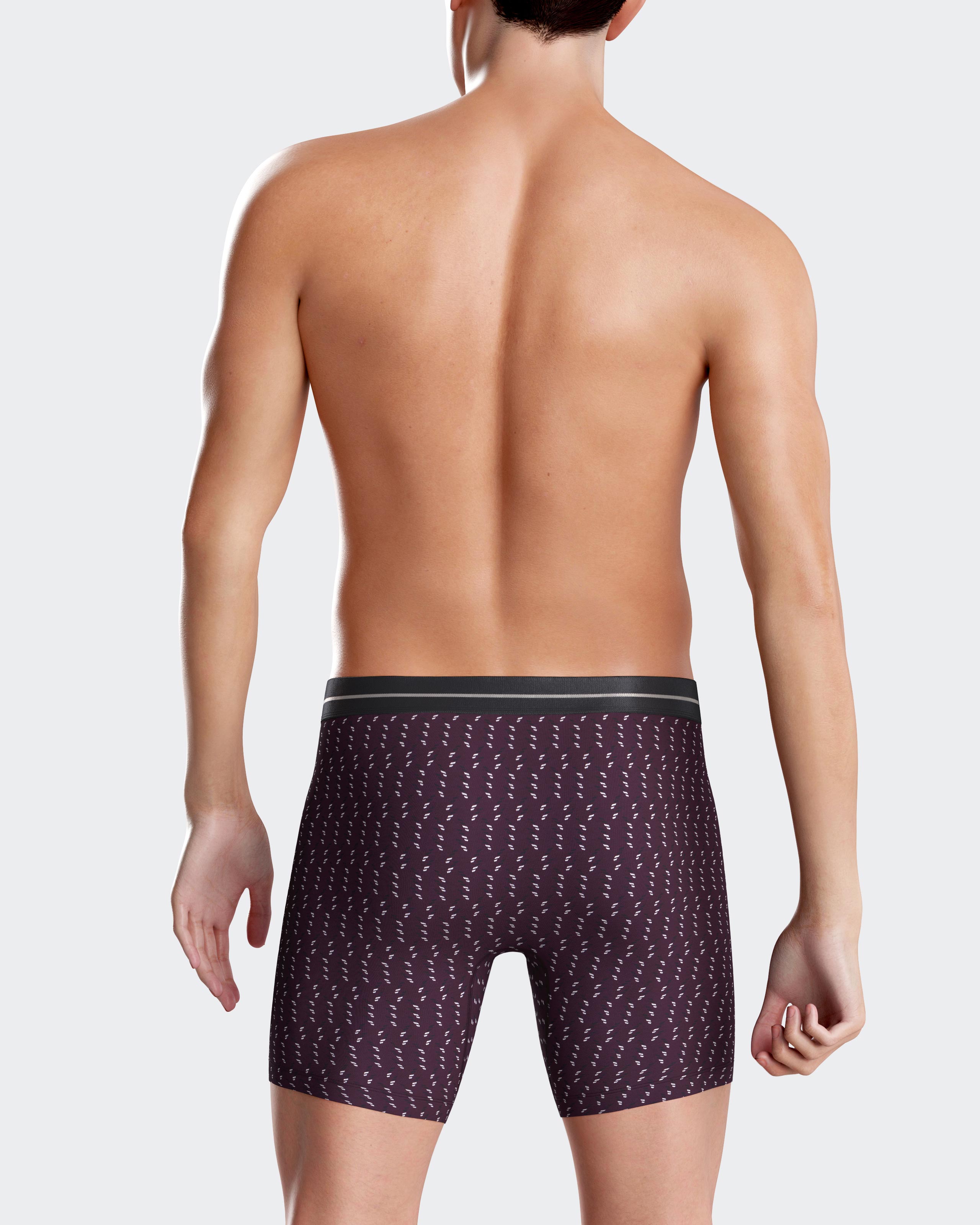 Boxer largo de punto de hombre estampado en azules - Impetus - Burdeos Burdeos-2