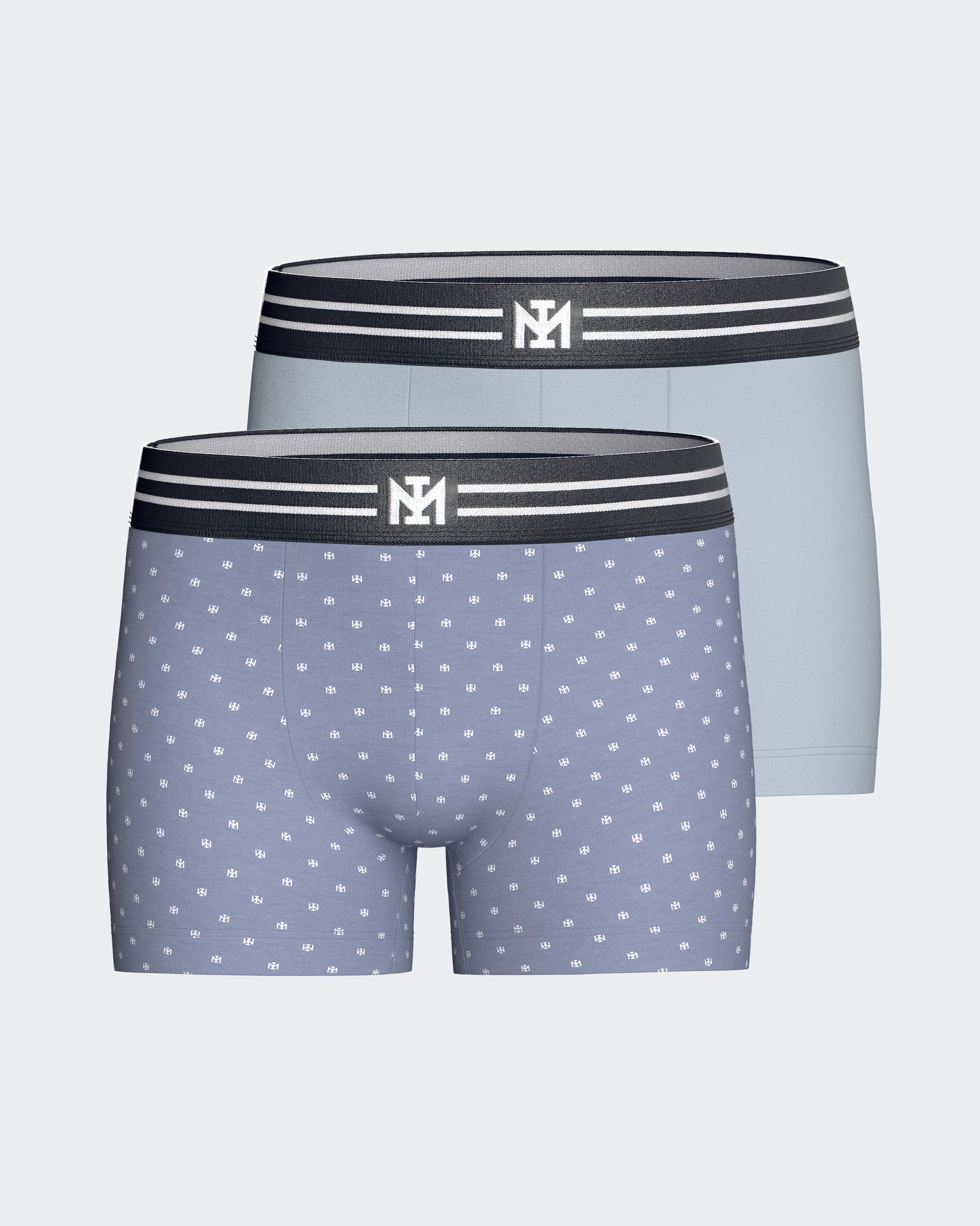 Imagen 0 de Pack de 2 boxers de niño en algodón Azul claro / Azul marino