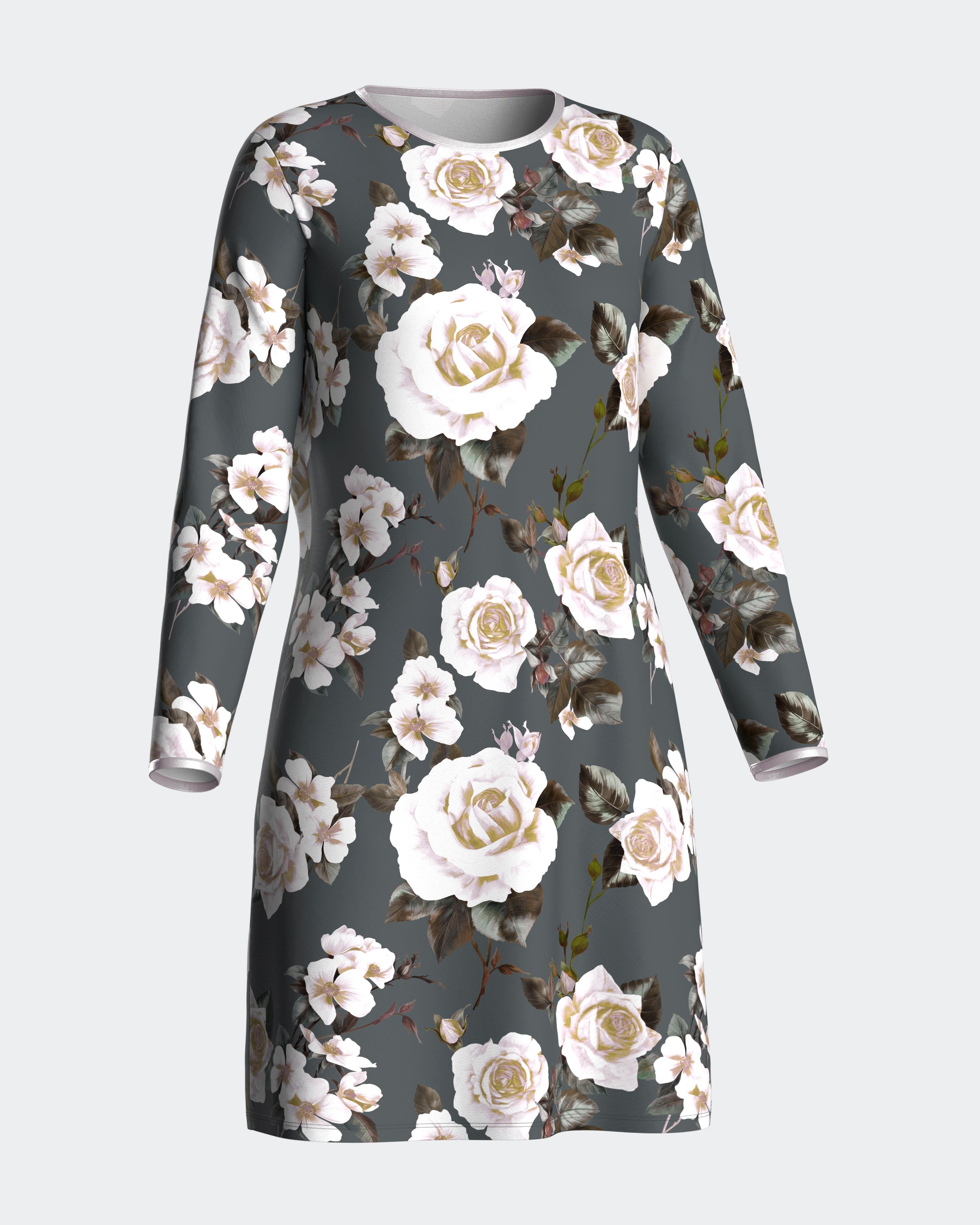 Camisón con estampado floral - Impetus - Gris Gris-3