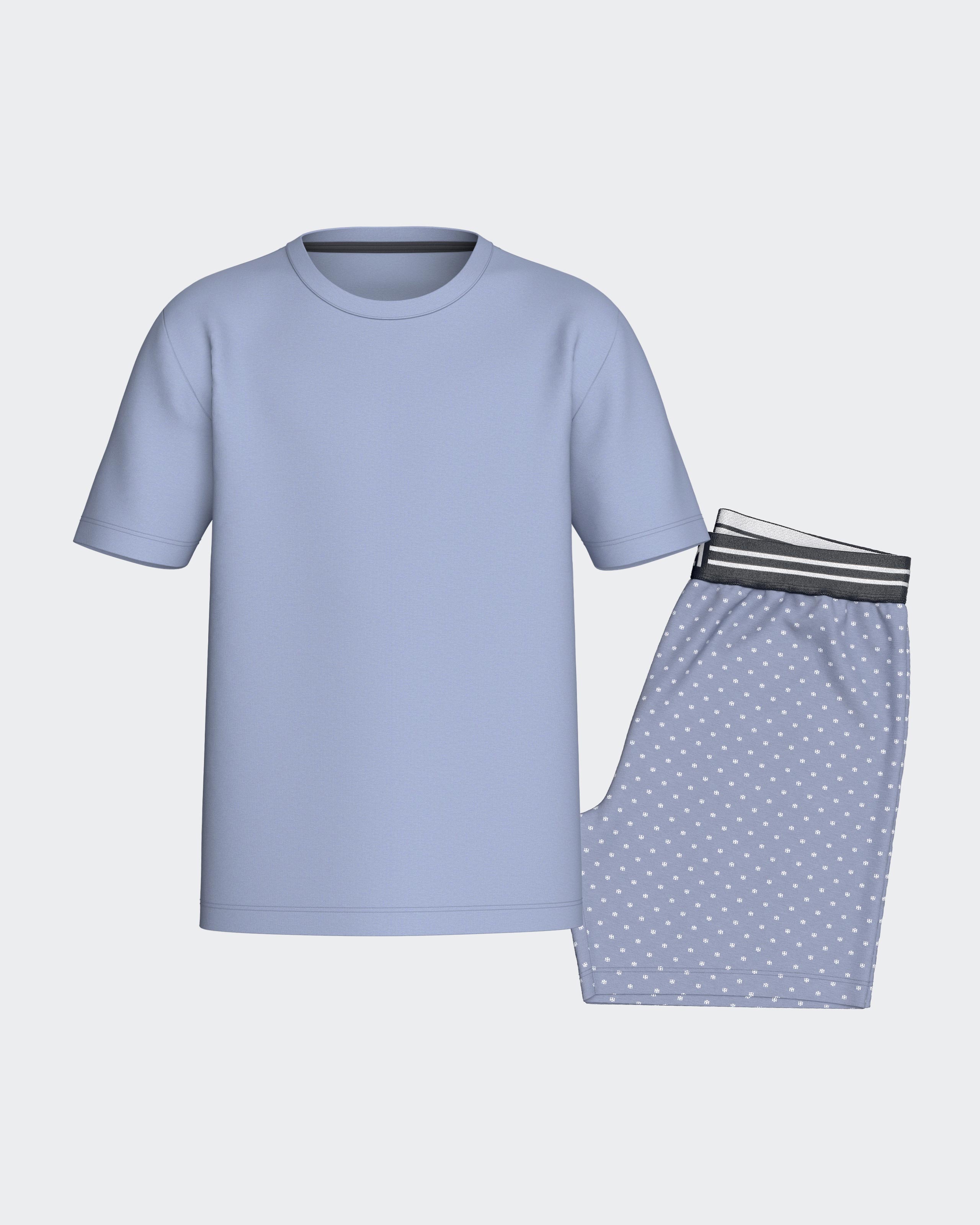 Imagen 0 de Pijama corto de niño en algodón Azul