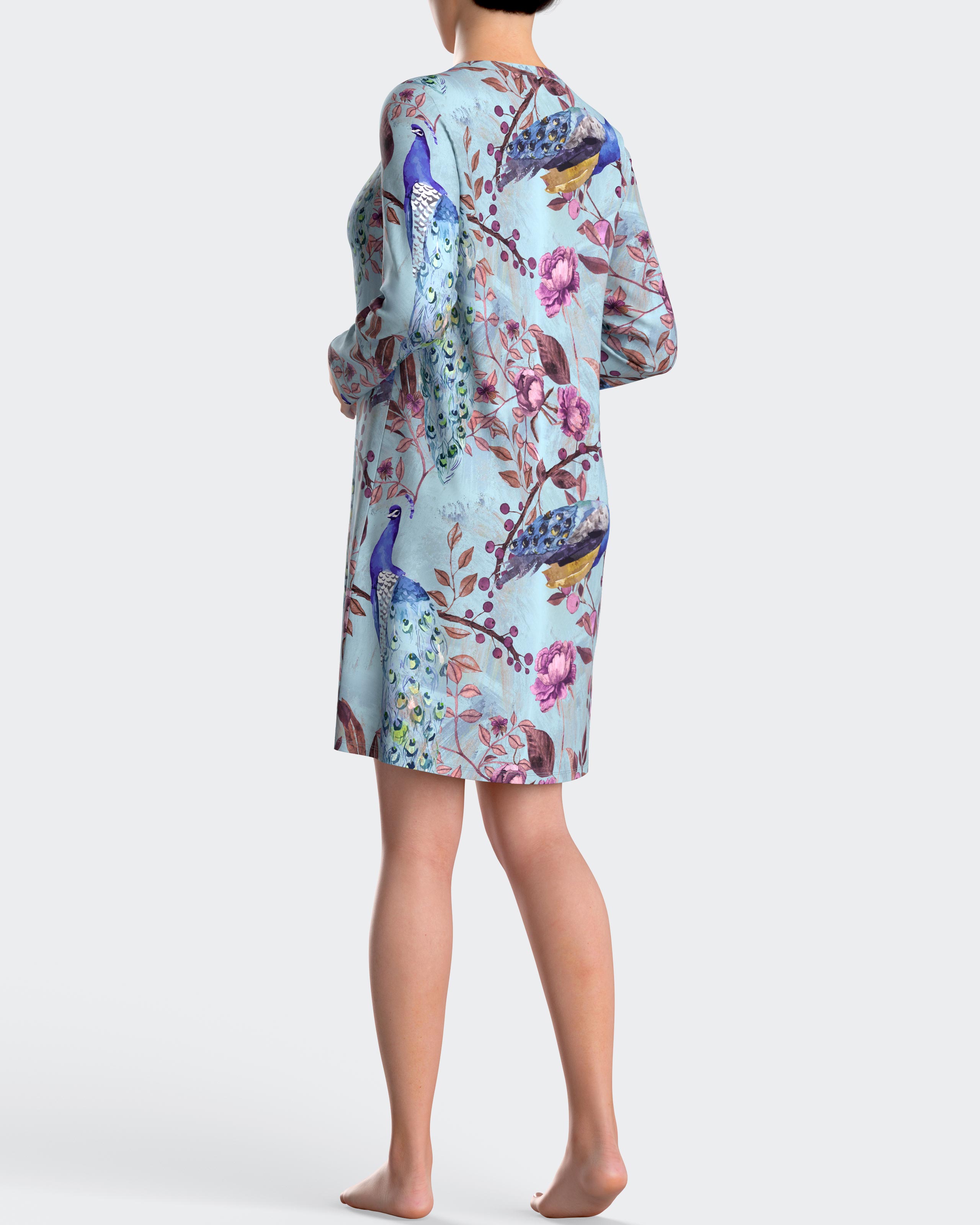 Camisón estampado oriental en modal - Impetus - Azul Azul-2