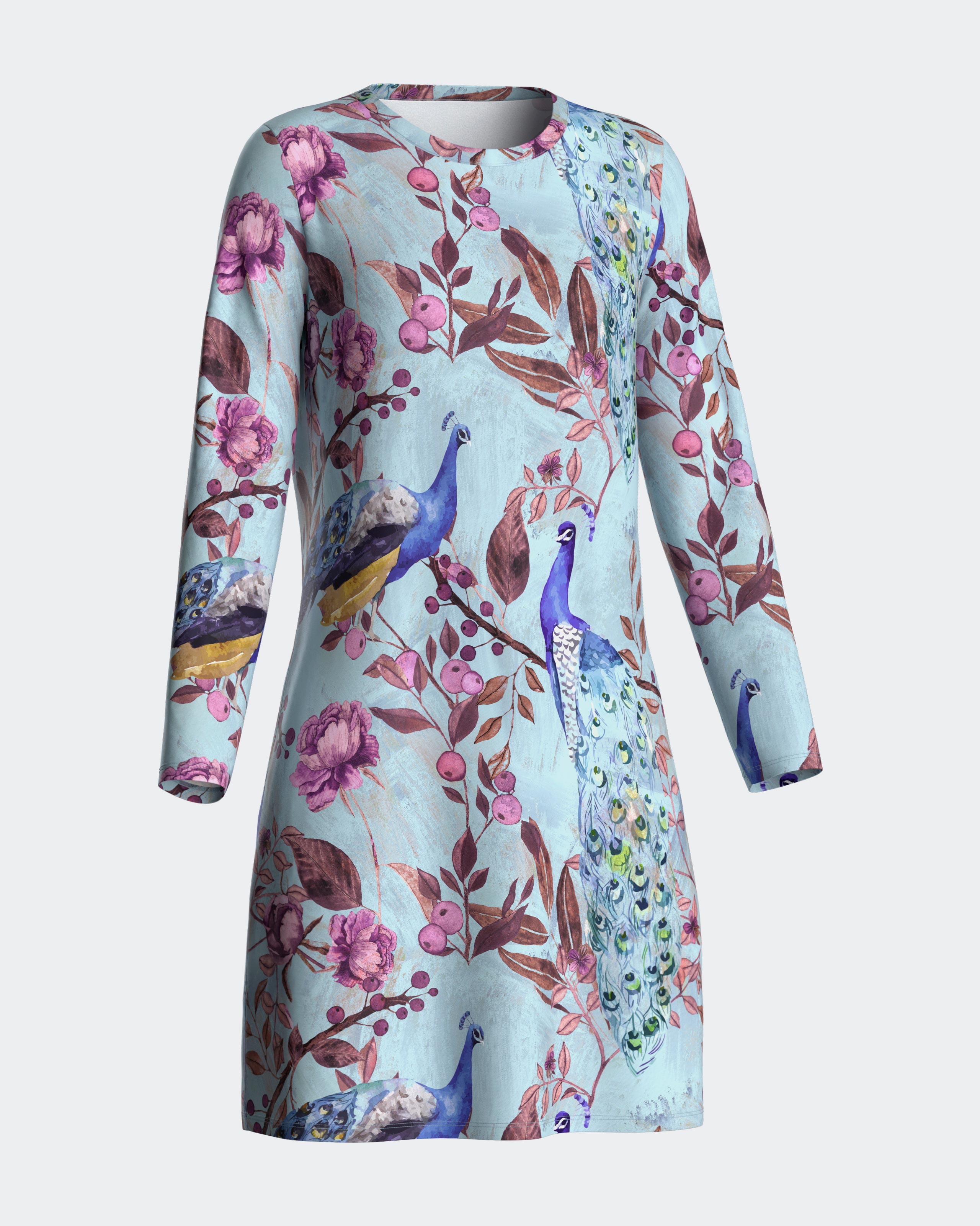 Camisón estampado oriental en modal - Impetus - Azul Azul-3