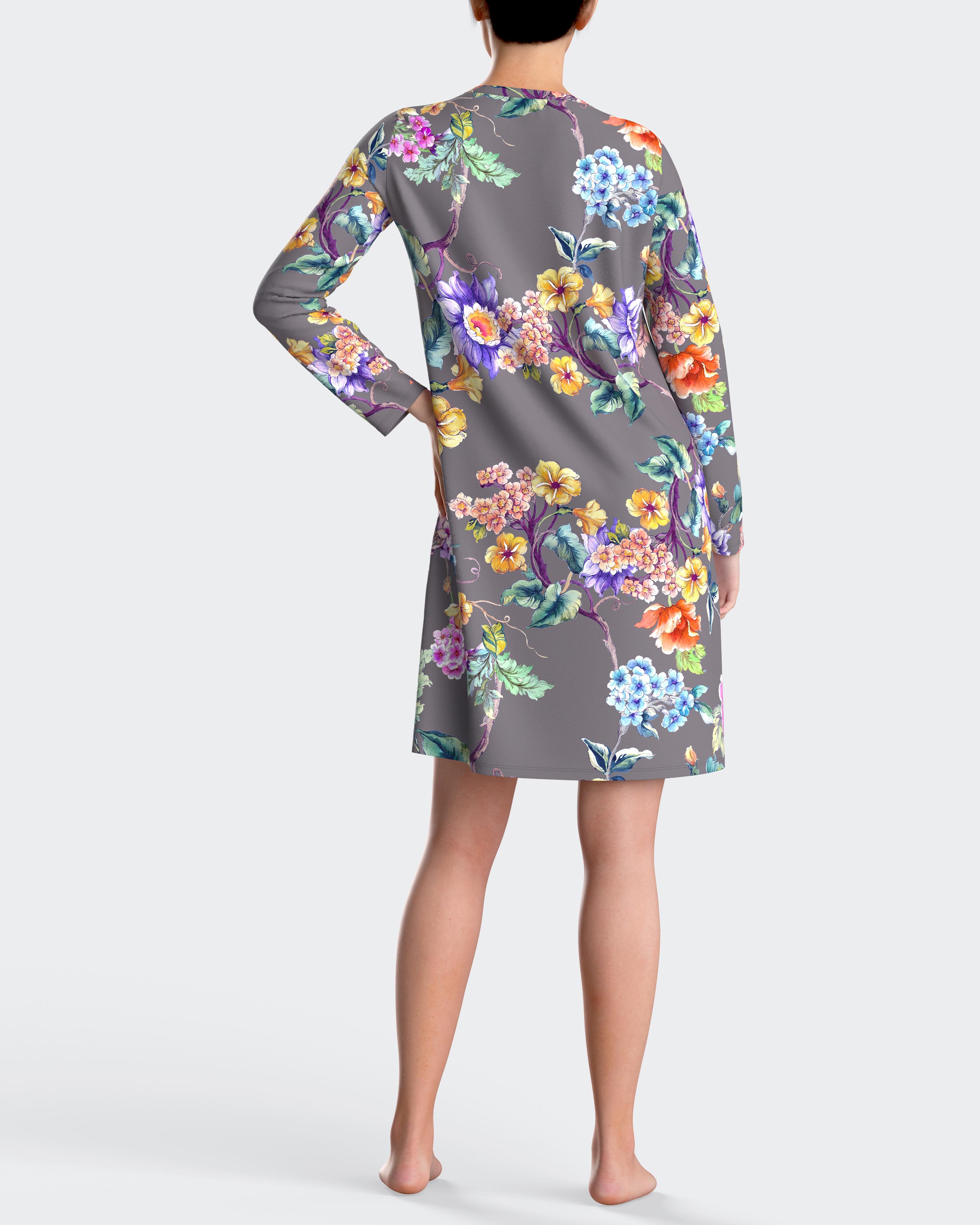 Camisón con estampado floral - Impetus - Gris Gris-2