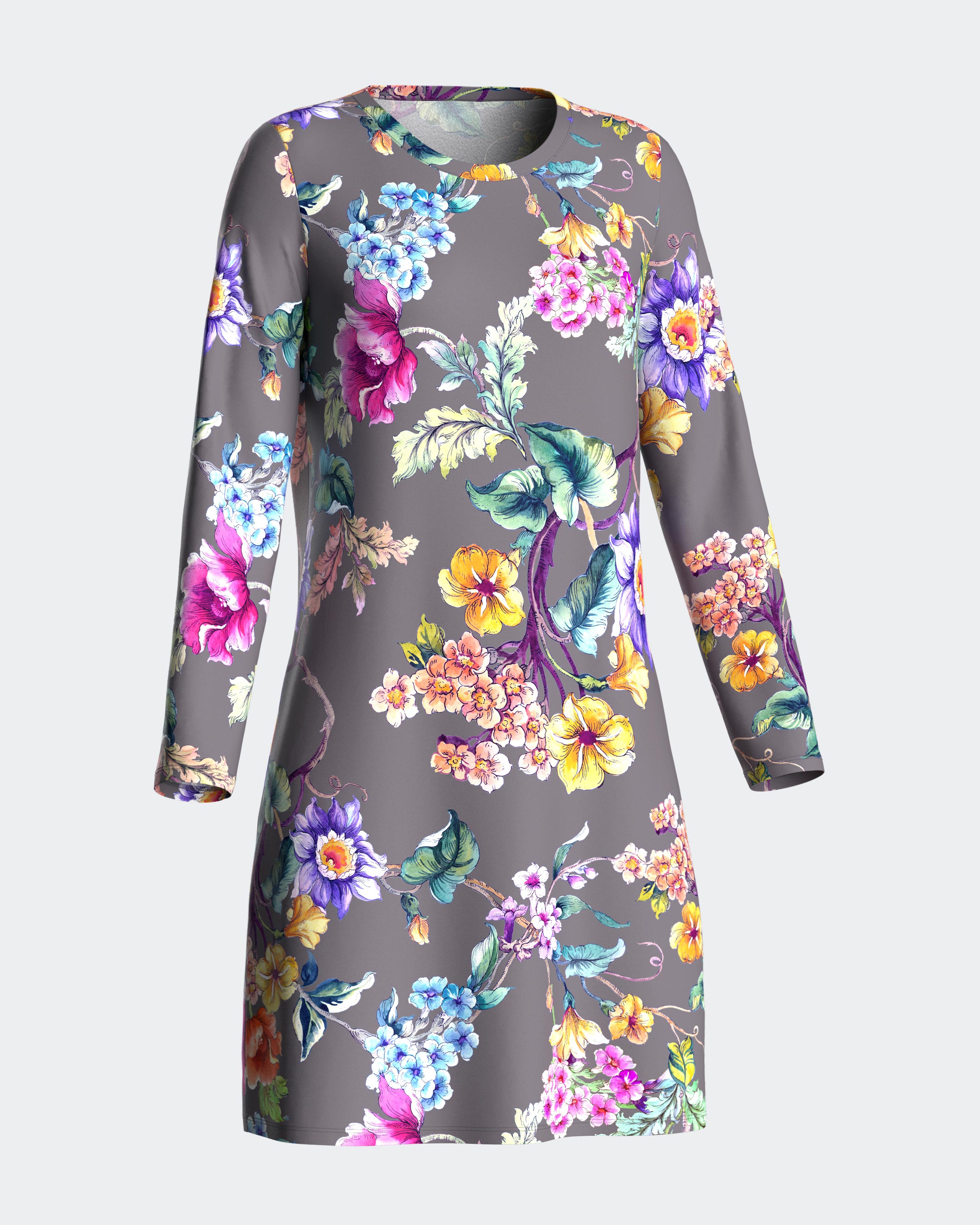 Camisón con estampado floral - Impetus - Gris Gris-3