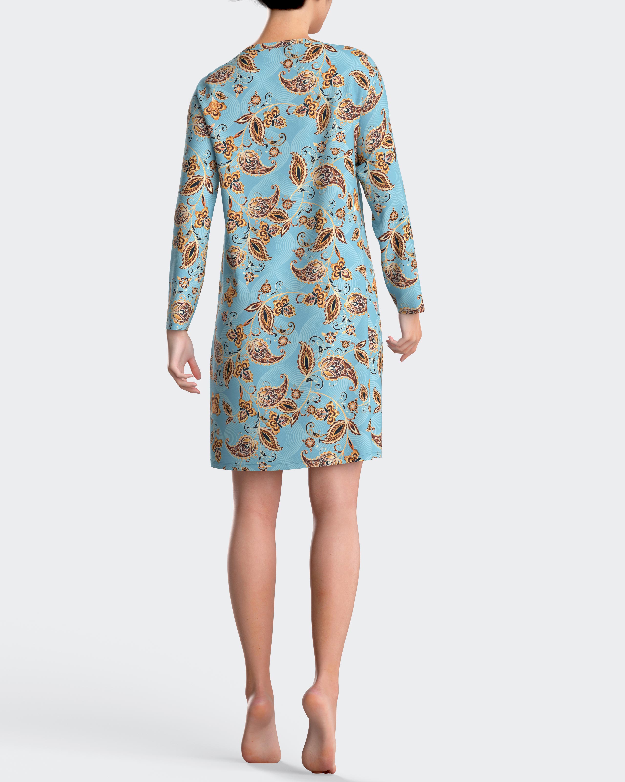 Camisón corto con estampado paisley - Impetus - Azul / Amarillo Azul / Amarillo-2
