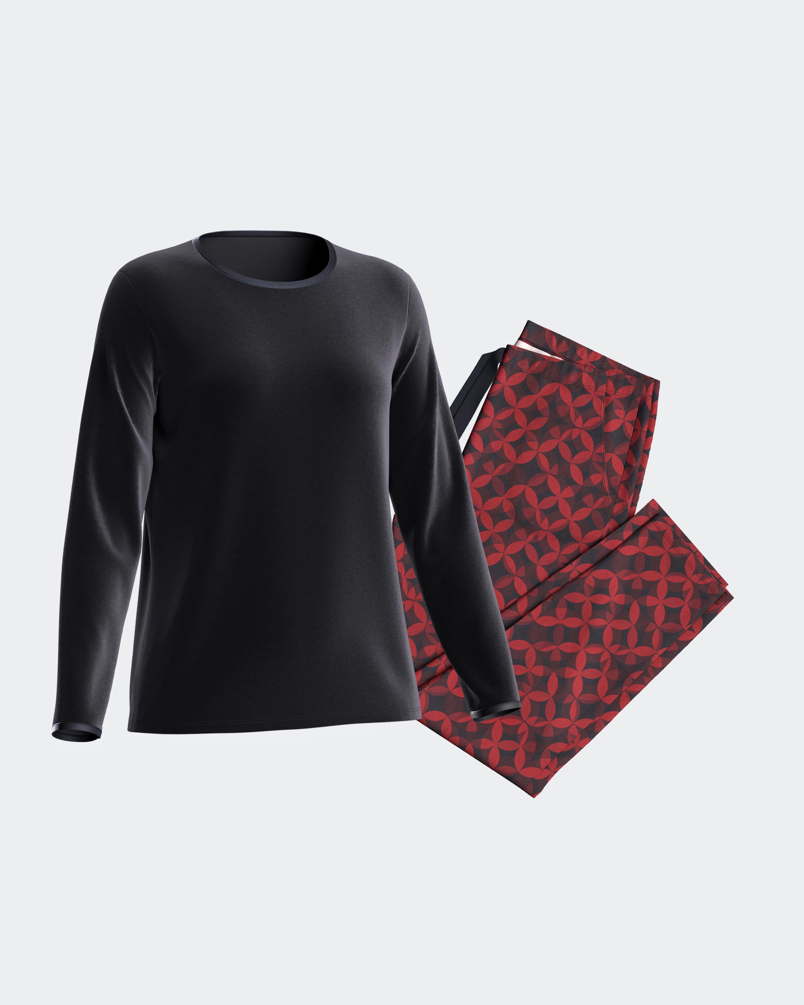 Pijama de mujer estampado en rojos - Impetus - Rojo Rojo-3