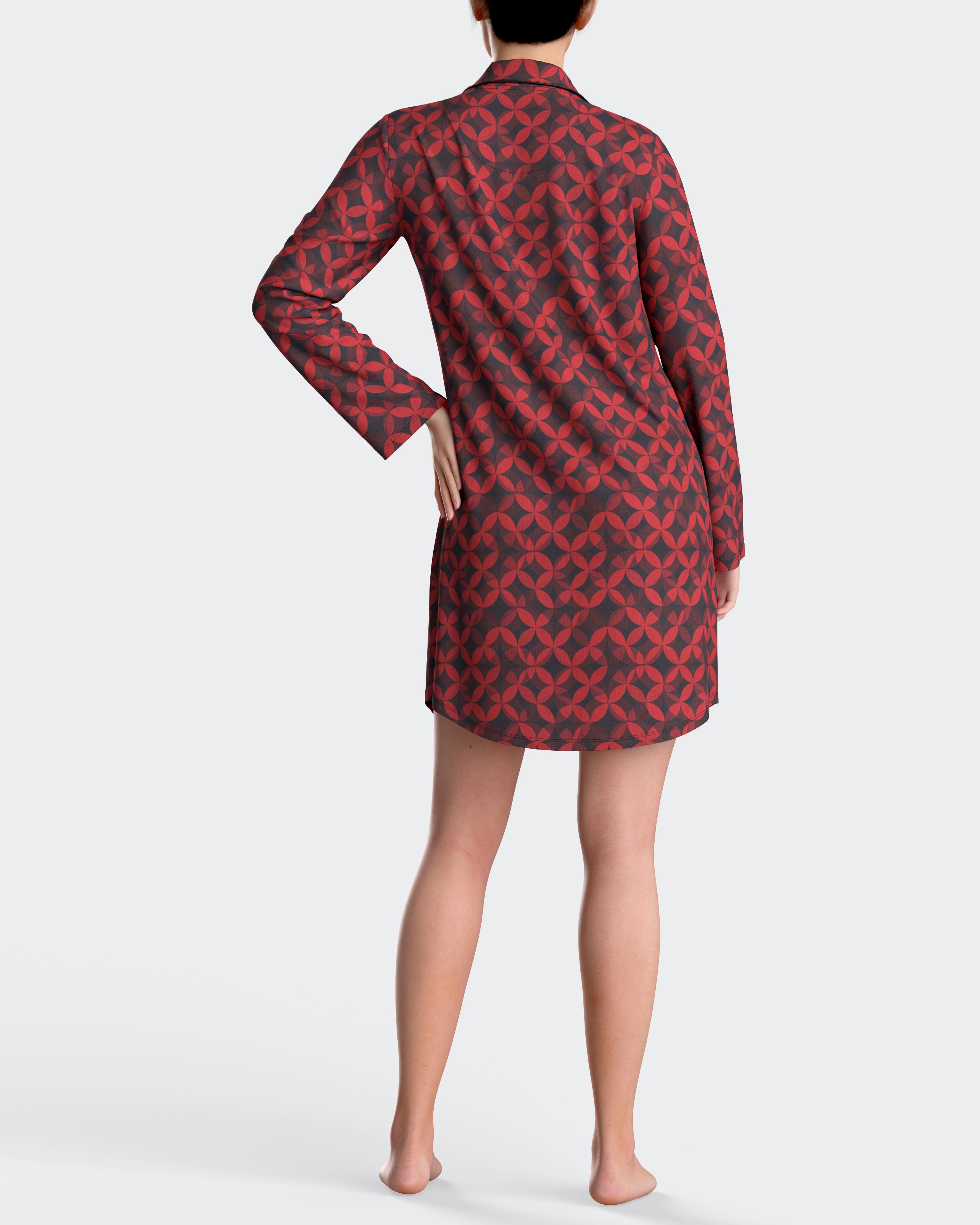 Camisón con botones estampado - Impetus - Rojo Rojo-2