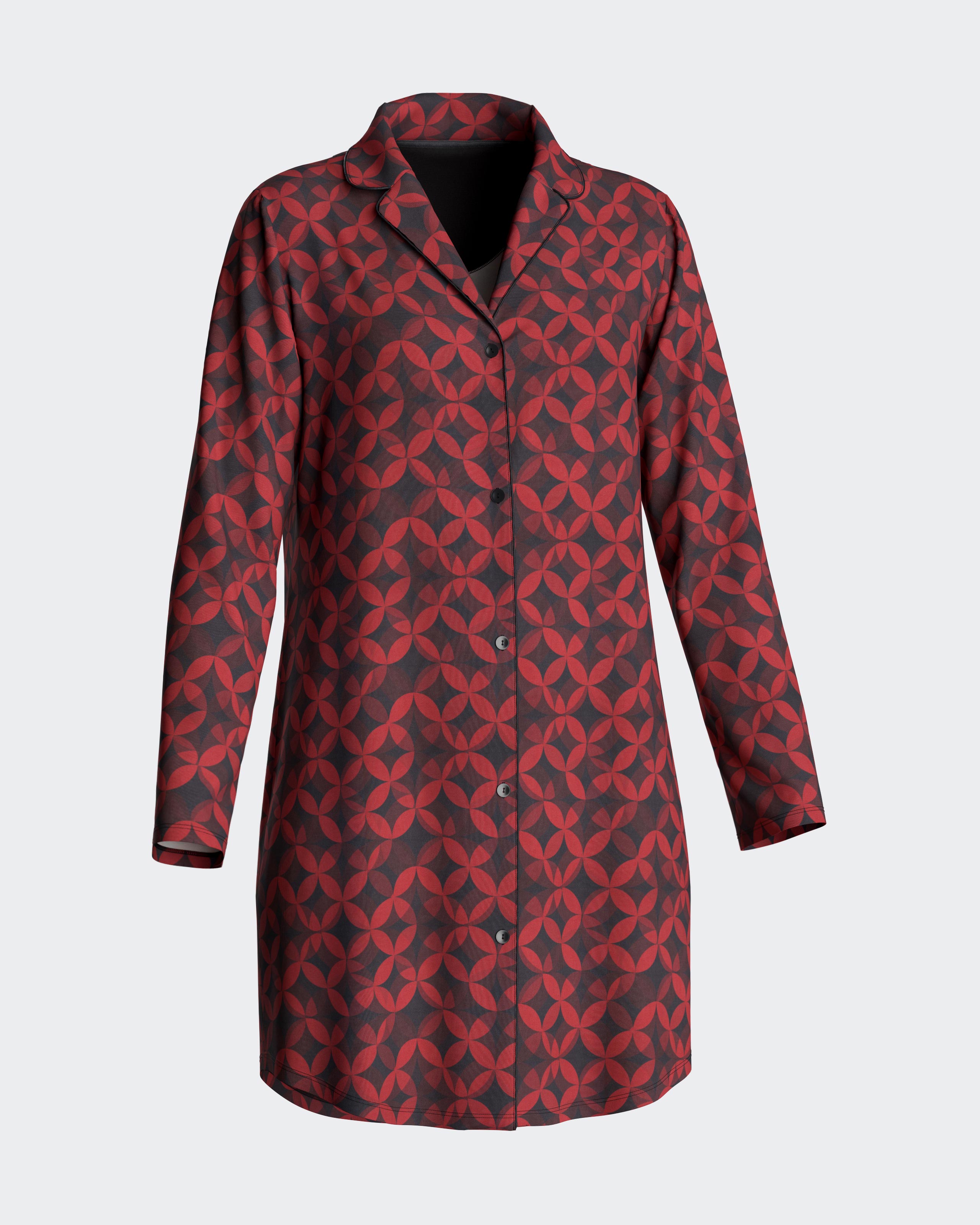 Camisón con botones estampado - Impetus - Rojo Rojo-3