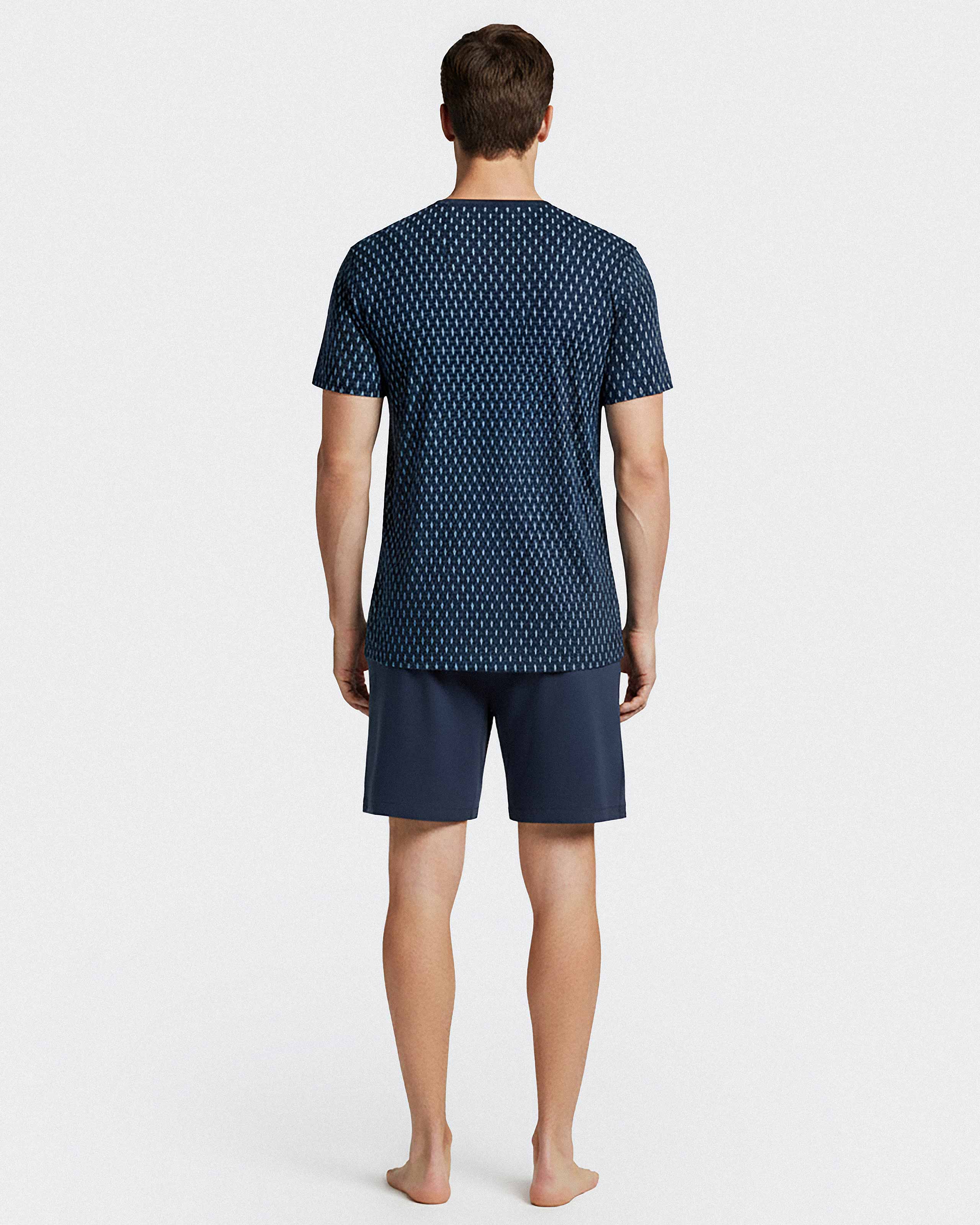 Pijama corto de hombre en algodón - Impetus - Azul Azul-3