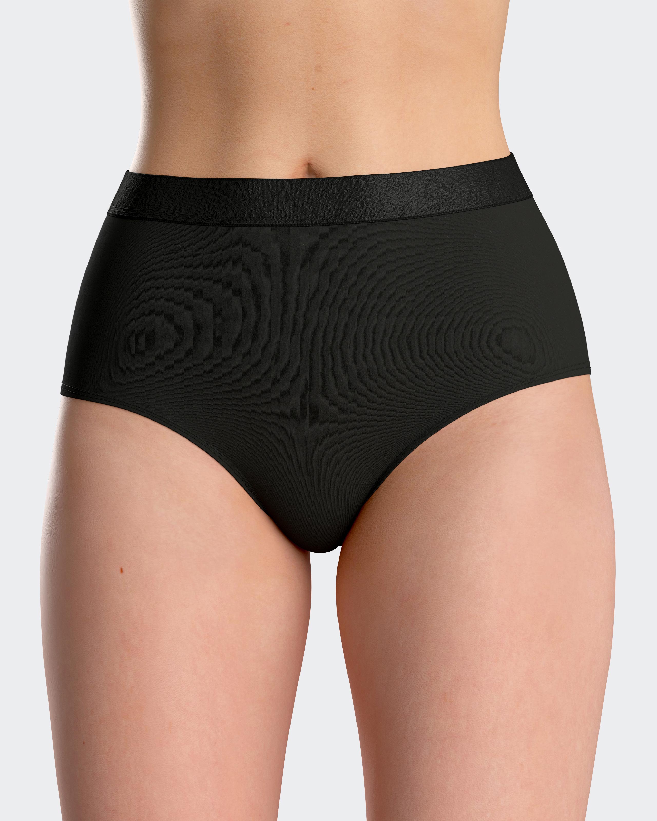 Braga alta lisa con cintura elástica - Impetus - Negro Negro-1