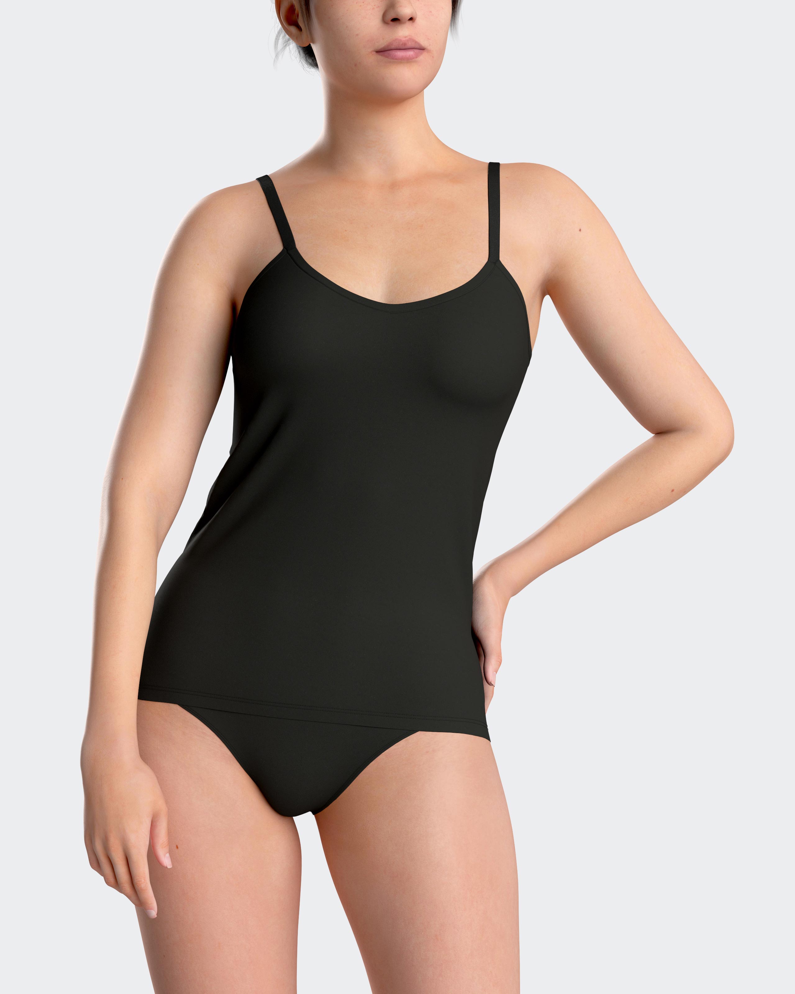 Camiseta interior de mujer de tirantes en modal - Impetus - Negro Negro-1