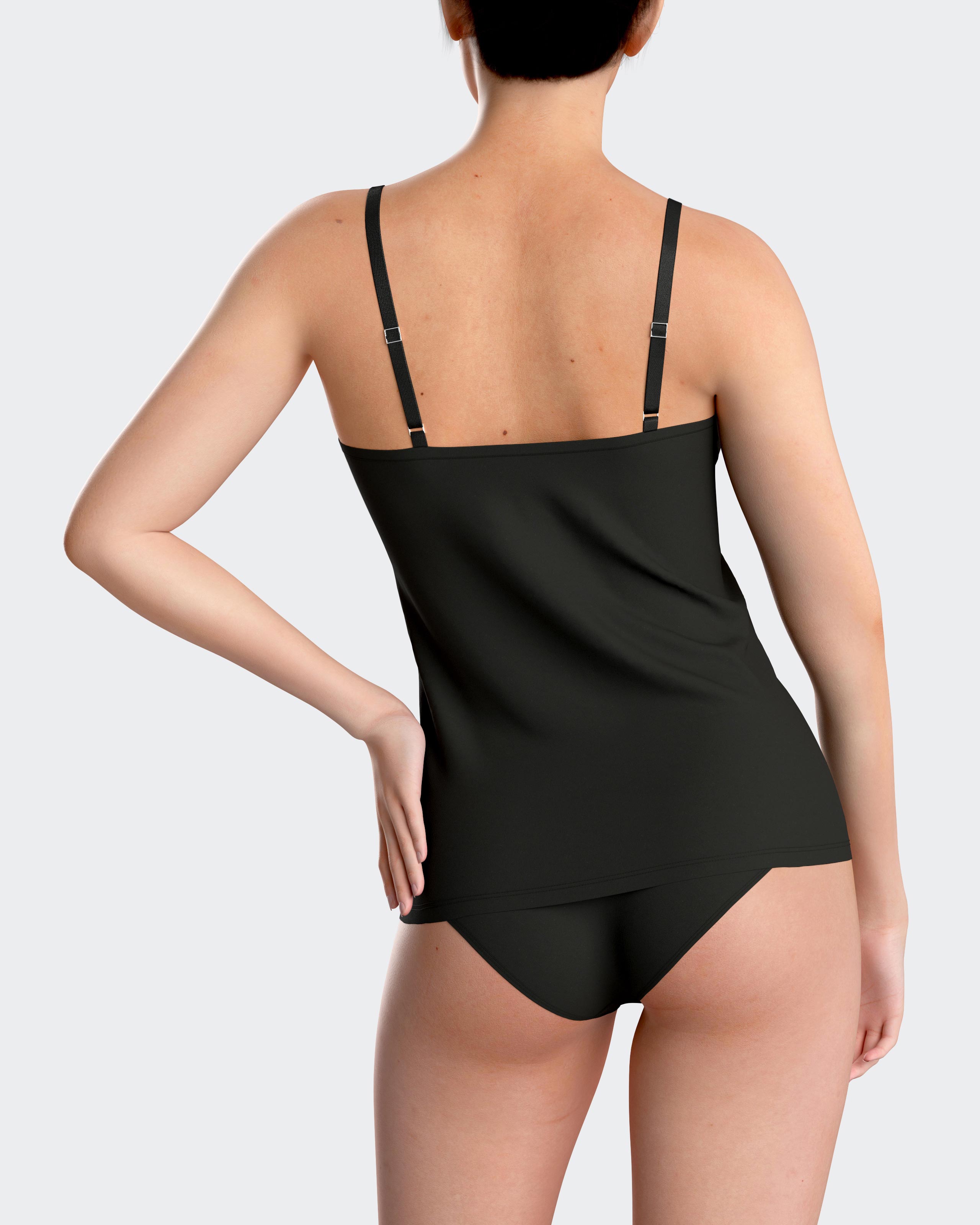 Camiseta interior de mujer de tirantes en modal - Impetus - Negro Negro-2