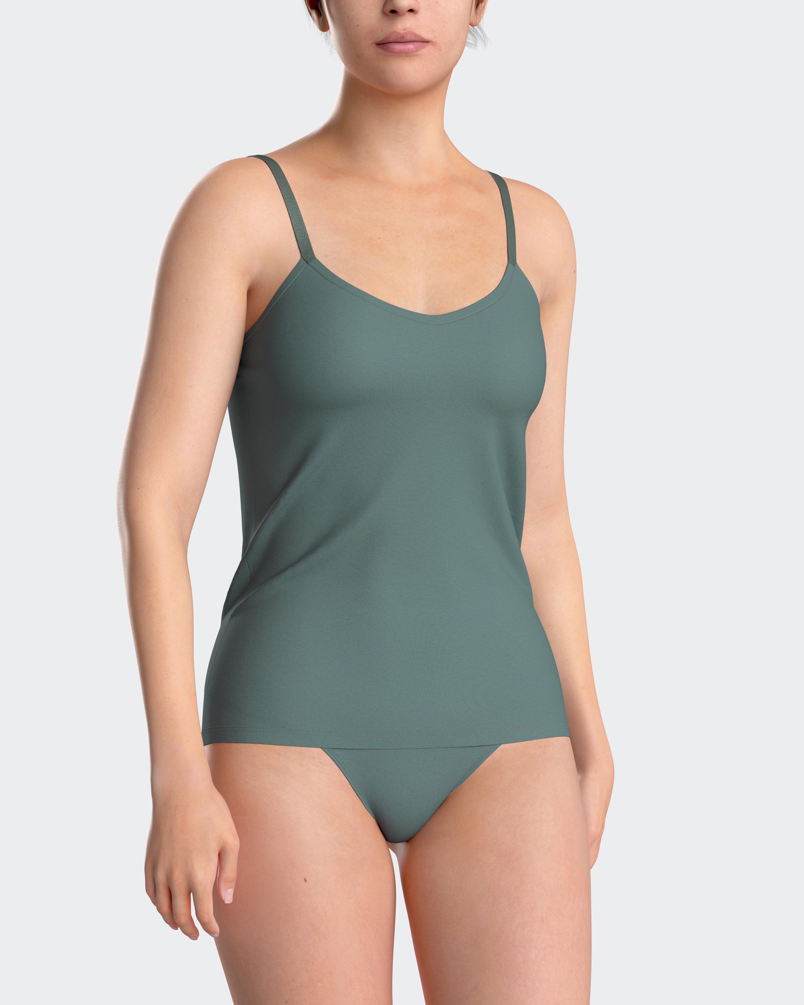 Camiseta interior de mujer de tirantes en modal - Impetus - Verde Verde-1