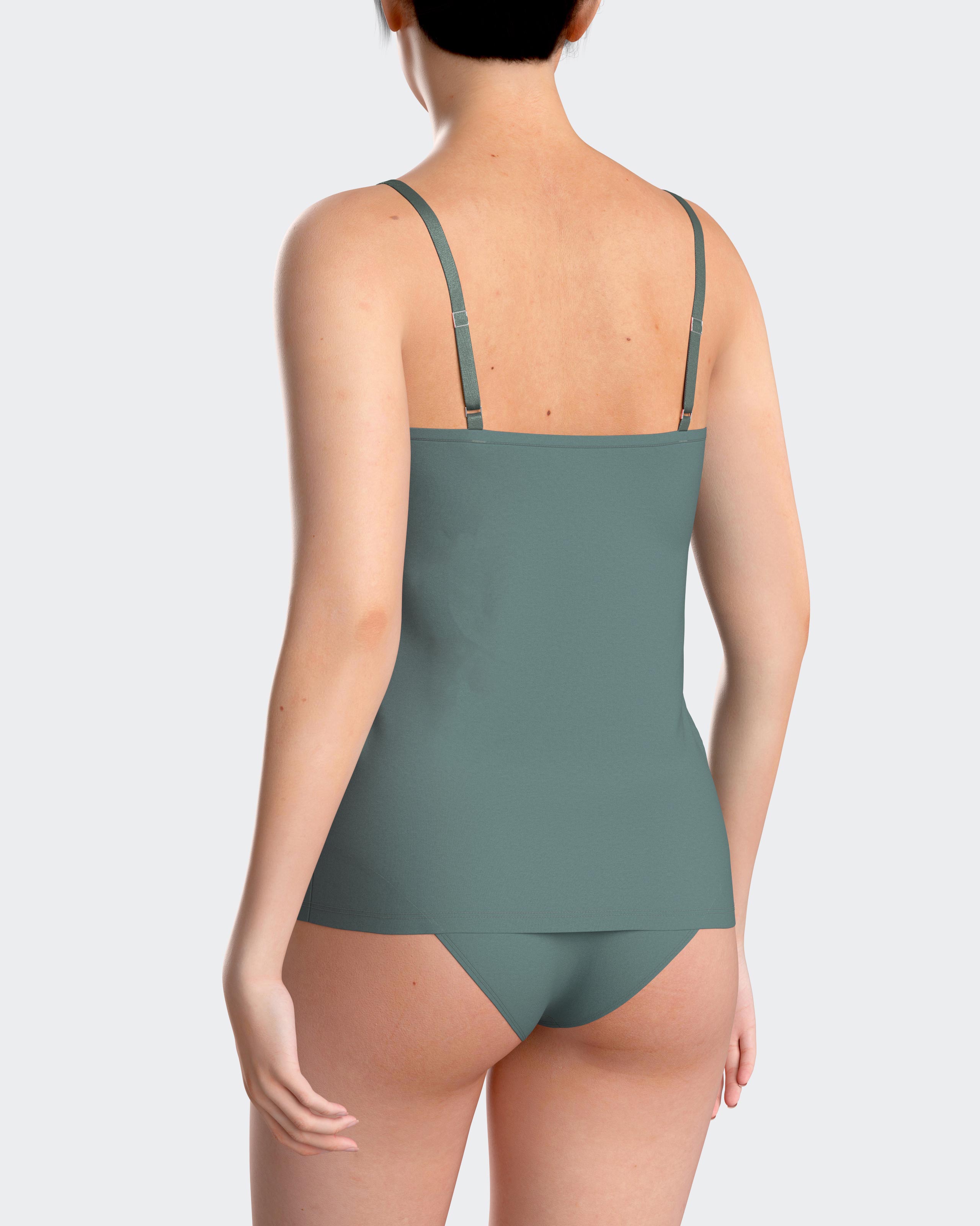 Camiseta interior de mujer de tirantes en modal - Impetus - Verde Verde-2