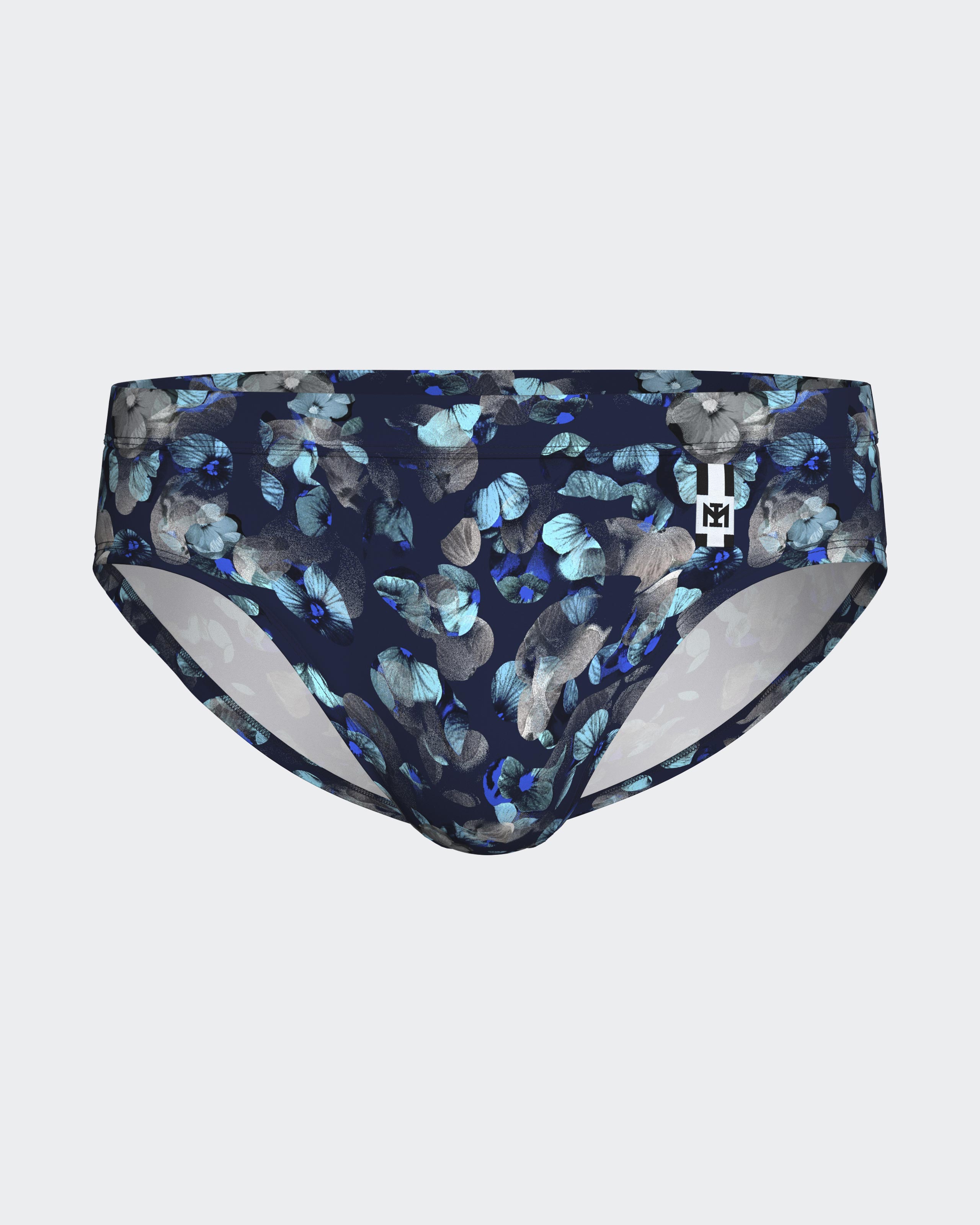 Imagen 1 de Slip de baño estampado con flores Azul