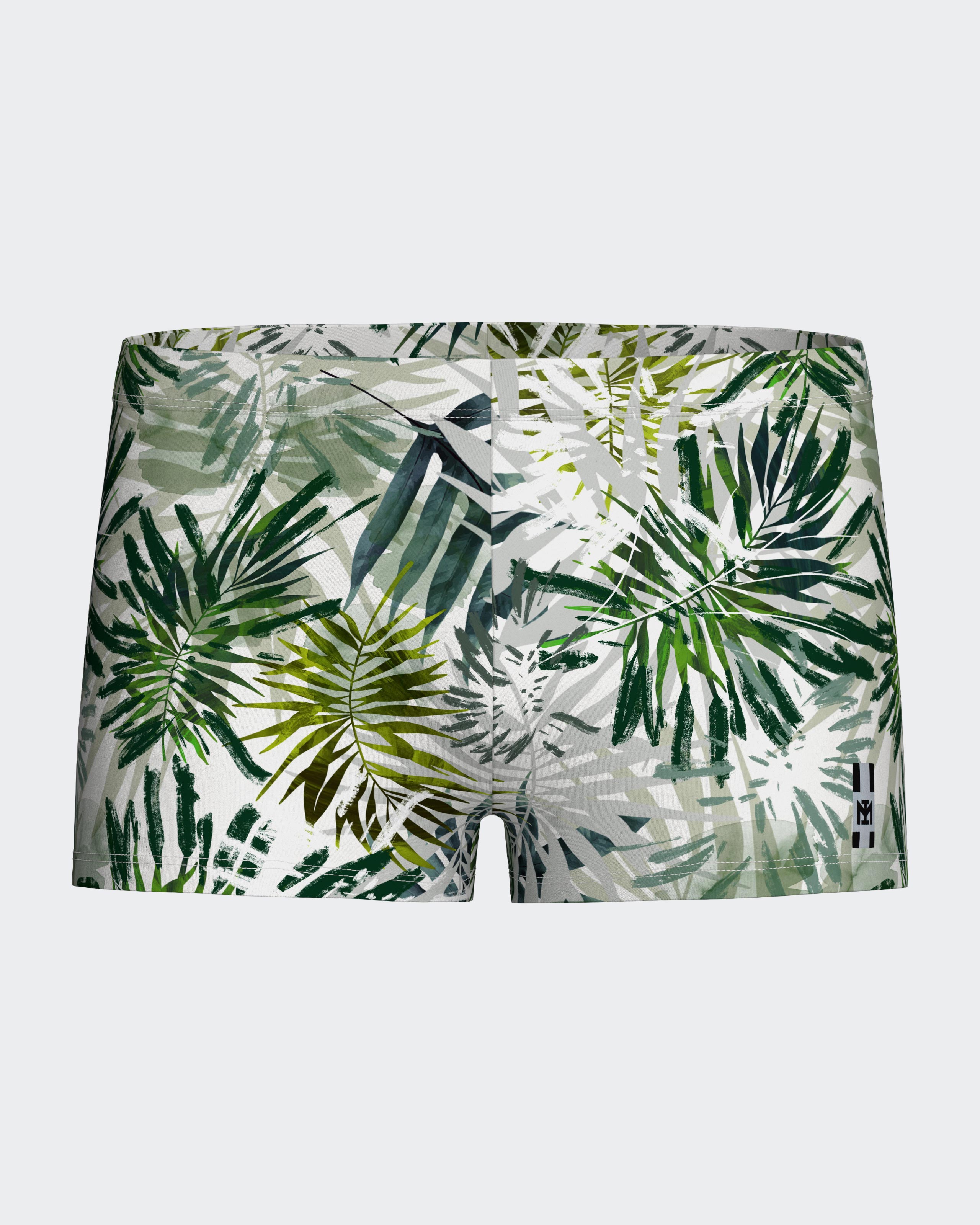Imagen 0 de Boxer de baño estampado con hojas de palma Verde